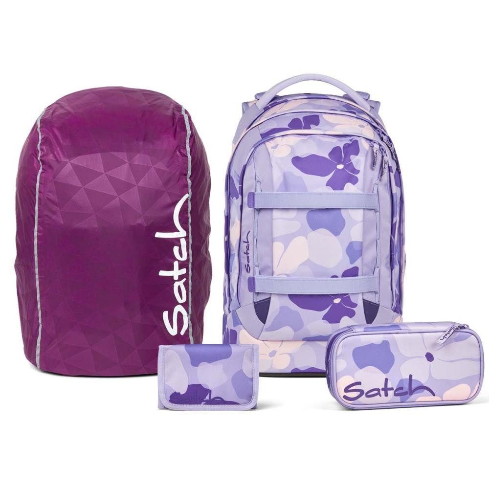 Satch Schulrucksack Pack (4tlg., inkl. Schlamperbox, Regenhülle und Geldbörse)