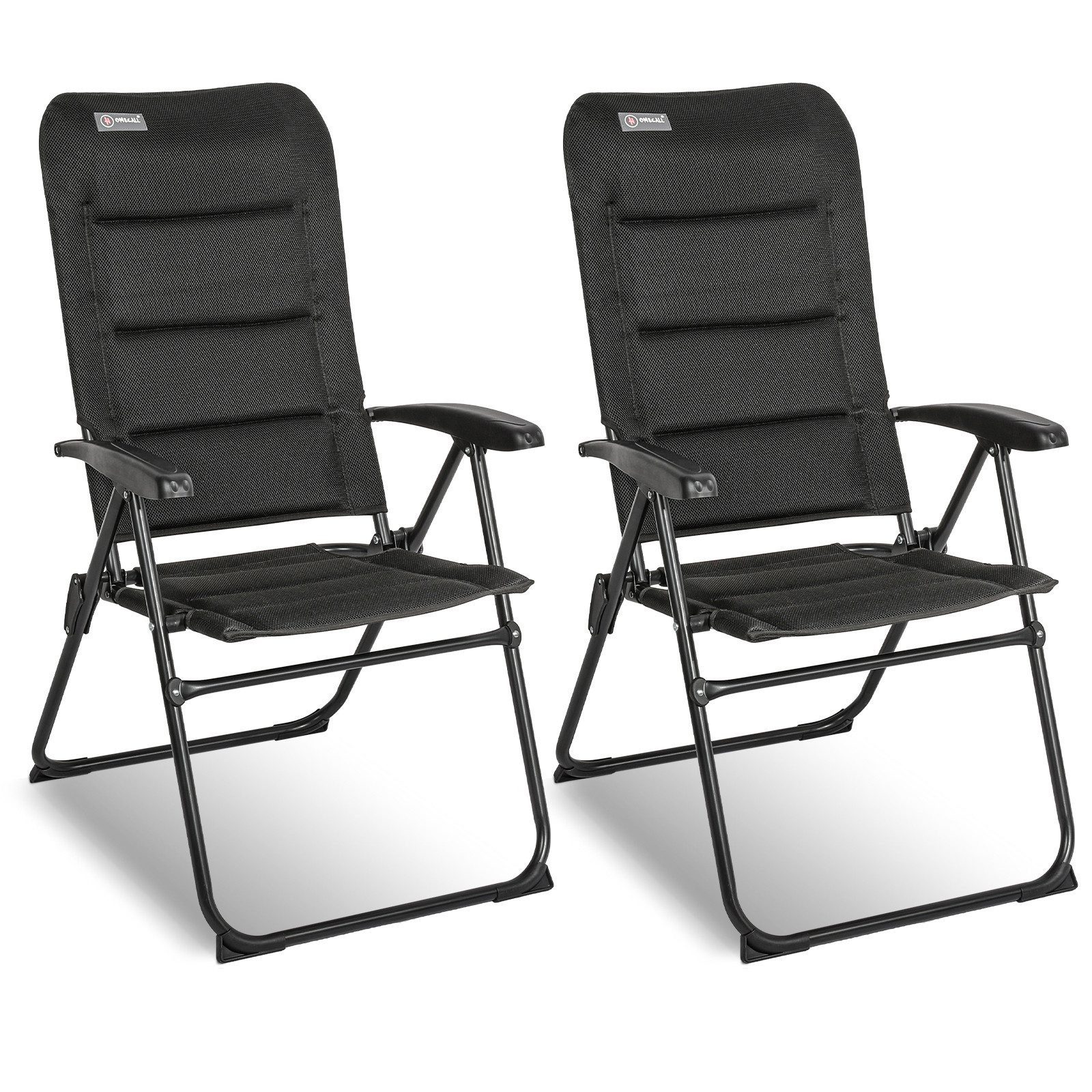 HOMECALL Klappstuhl Gartenstühle hochlehner hochlehner campingstuhle bis 150 kg Gepolstert (Set, 2 St), liegestuhl garten, balkonstuhl, klappstuhl camping
