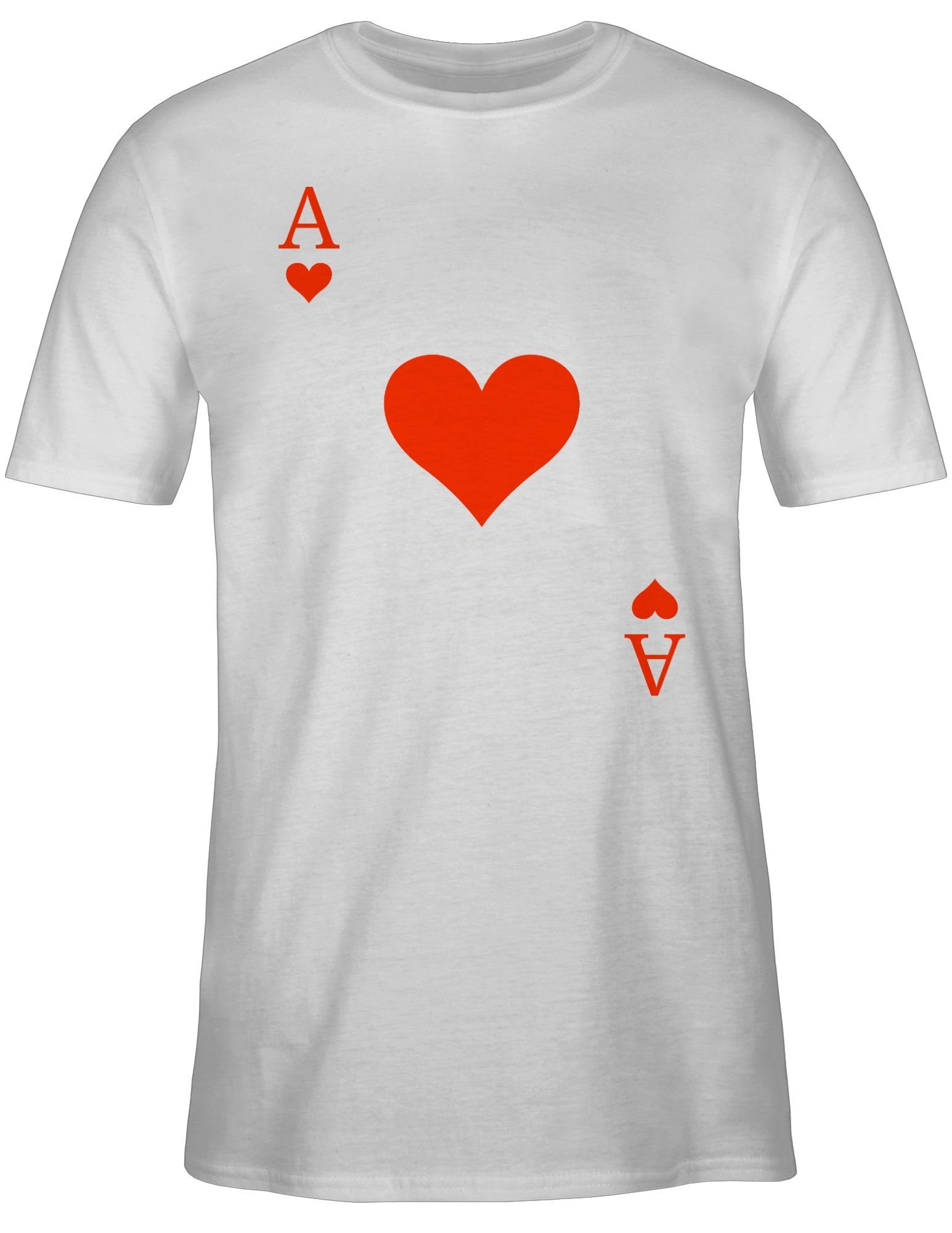 T-Shirt Herz Ass Kartenspiel Karneval Kostüm I Ace of Hearts