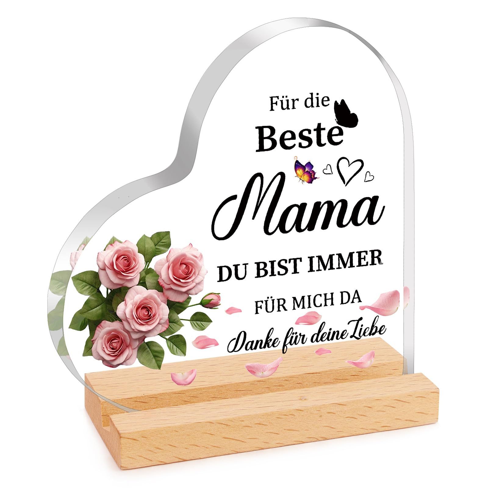 FOUORTUNATE-BEE Dekoobjekt Geschenke für Mama Geschenk Geburtstagsgeschenk, Beste Mutter Geschenk (Dekoration aus Acryl Muttertag Geschenk für Mütter)
