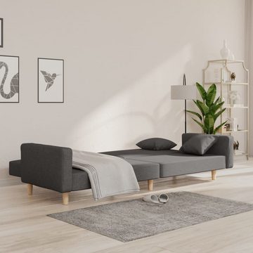 vidaXL Sofa Schlafsofa 2-Sitzer mit 2 Kissen Dunkelgrau Stoff