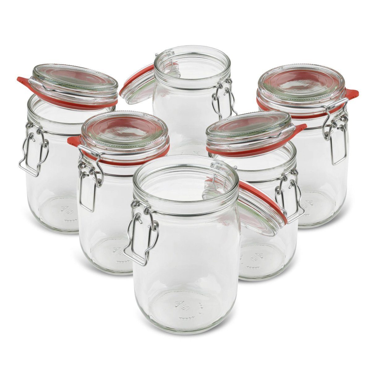 Dr. Oetker Küchenhelfer Einmachglas 6x Einmachglas mit Bügelverschluss 1140ml