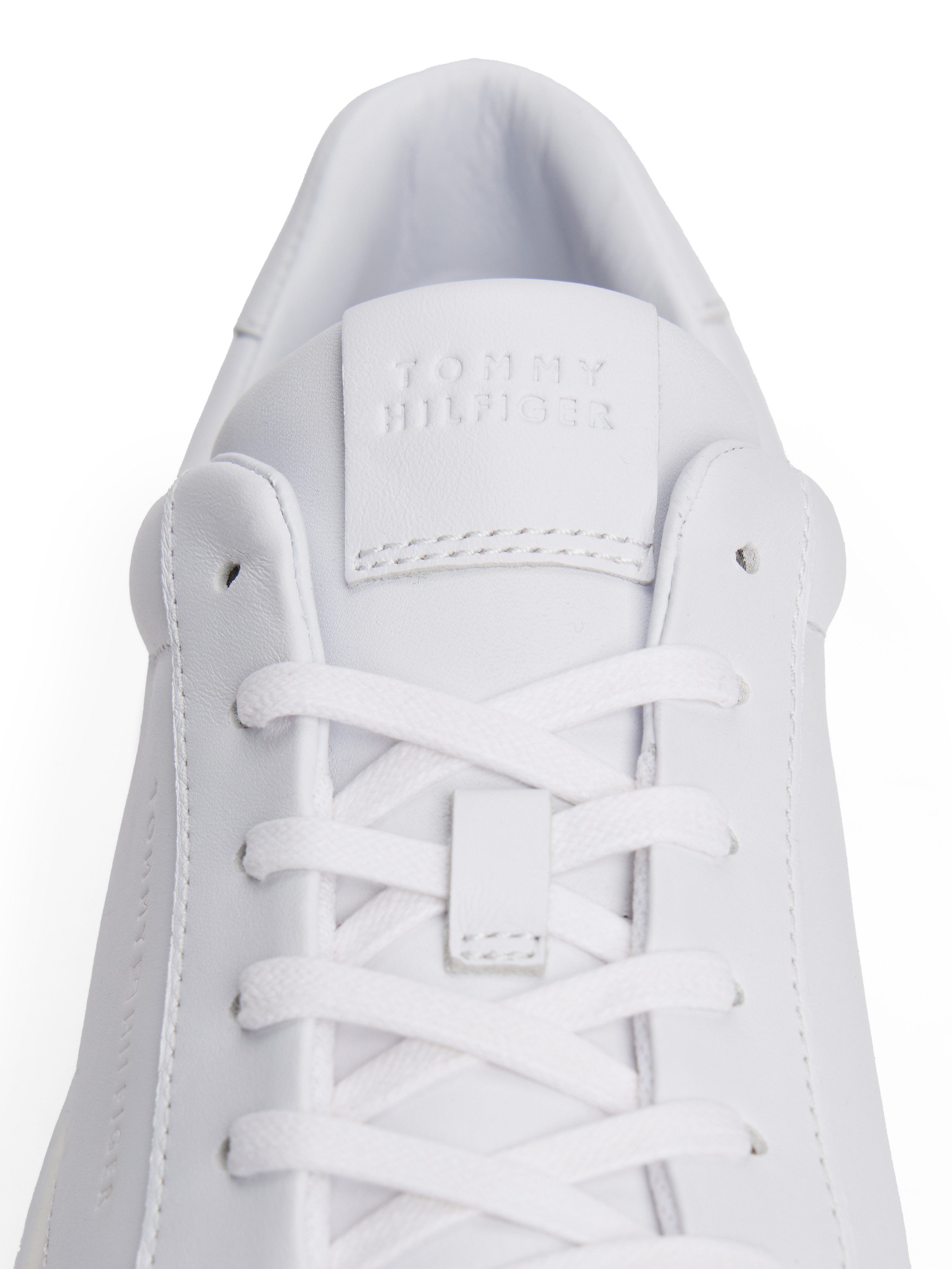 Tommy Hilfiger PREMIUM DRESS CUPSOLE LTH Sneaker, Freizeitschuh, Halbschuh, Schnürer mit Flaggen-Emblem an der Ferse – Bild 3 von 5