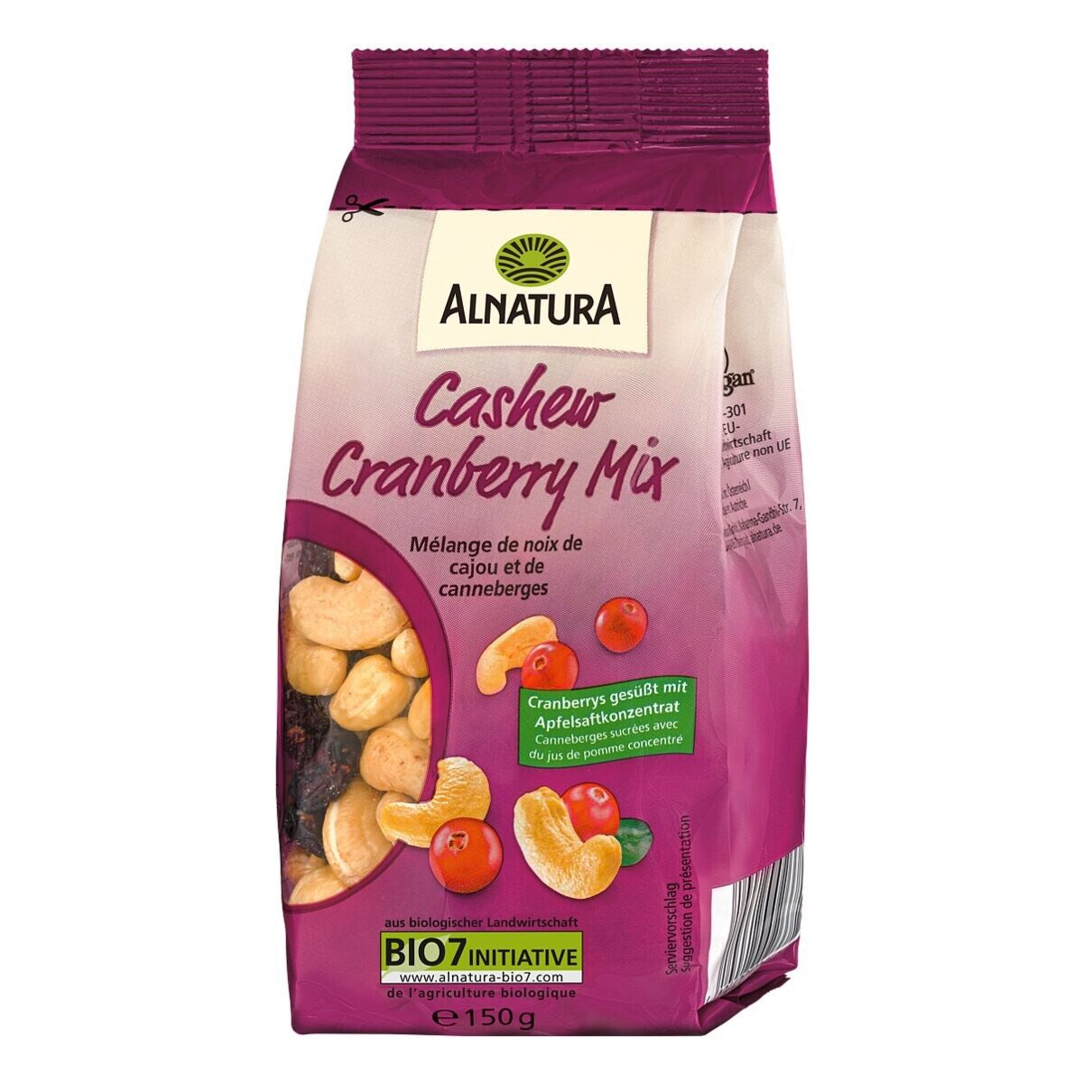 Alnatura Nüsse Cashew-Cranberry-Mix, 150 g