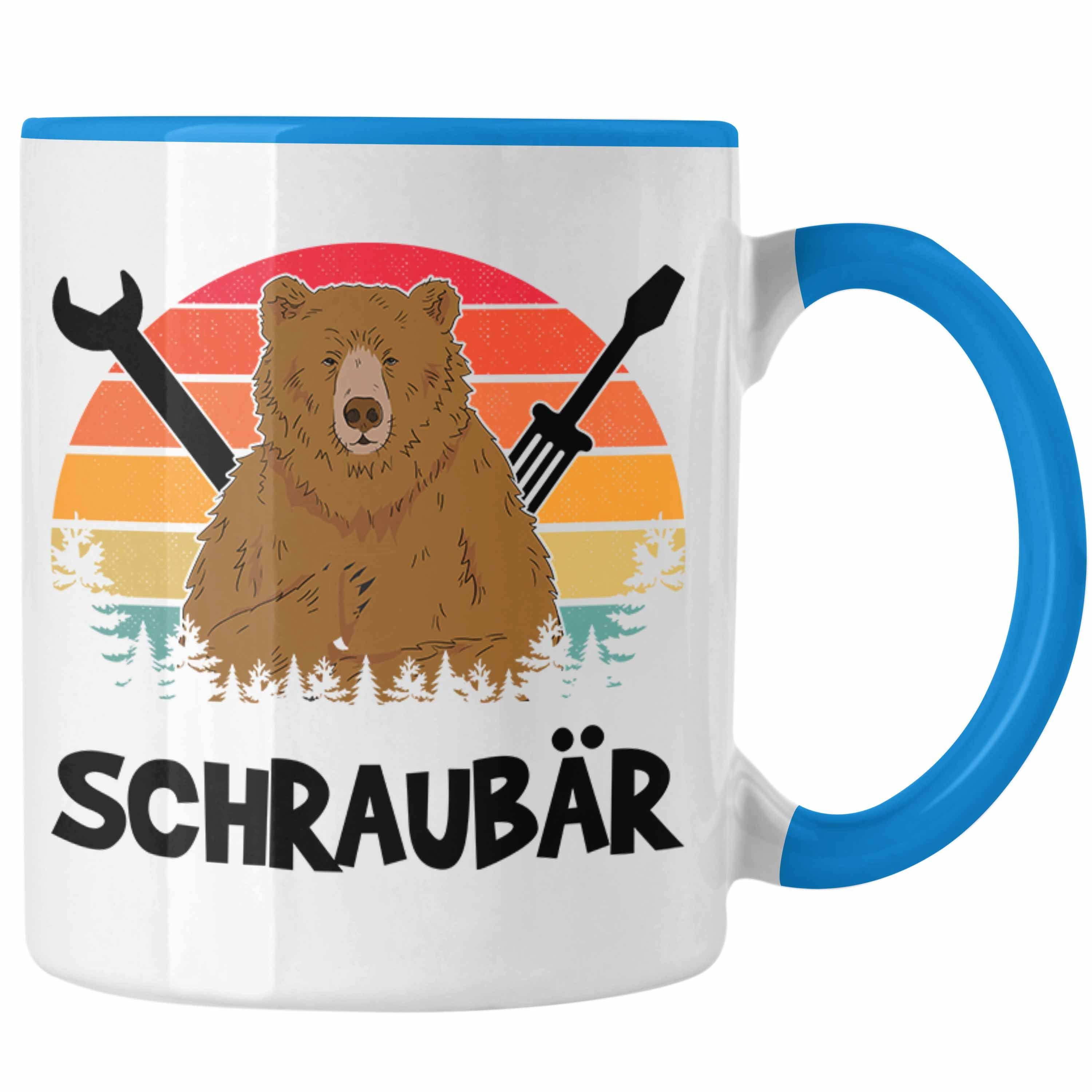 Blau Schrauber Tasse Schraubär Mechaniker Tasse KFZ Mechatroniker Trendation Gesche Geschenk