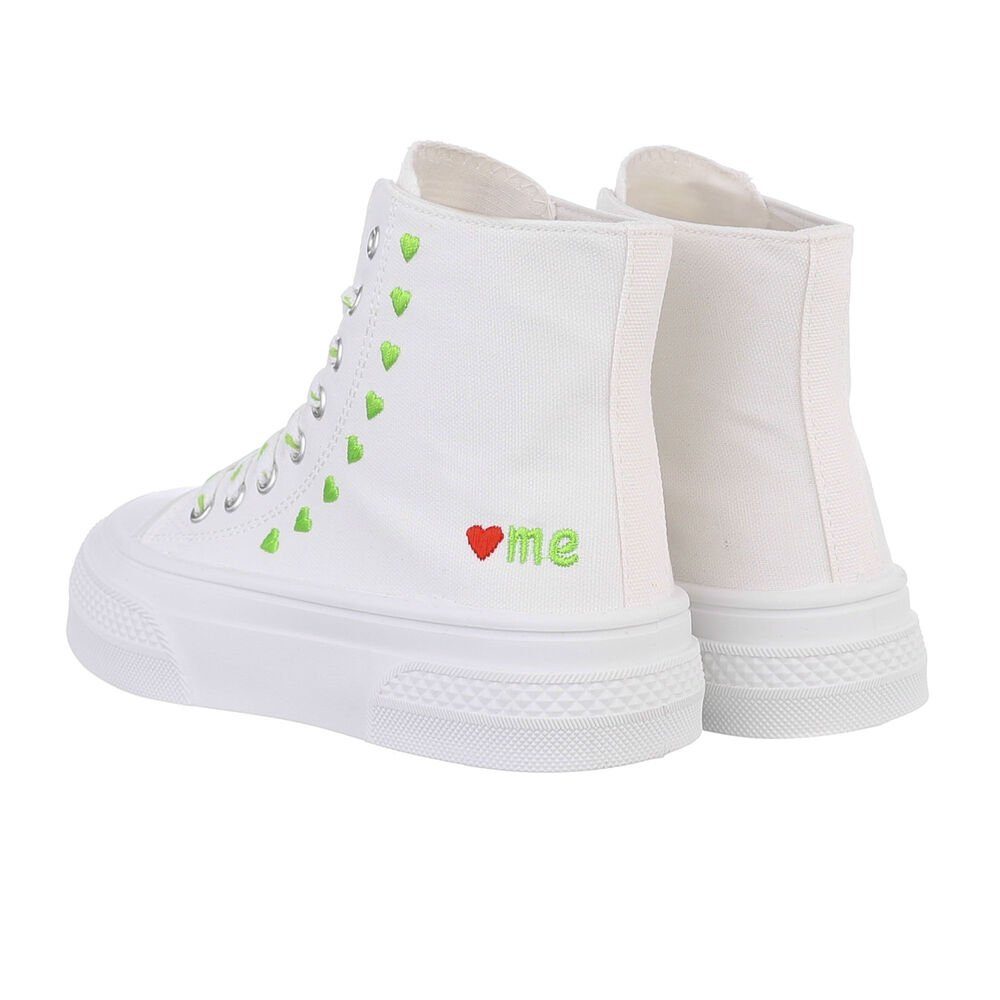 Ital-Design Damen High-Top Freizeit Sneakerboots (85697898) Flach Sneakers High in Weiß