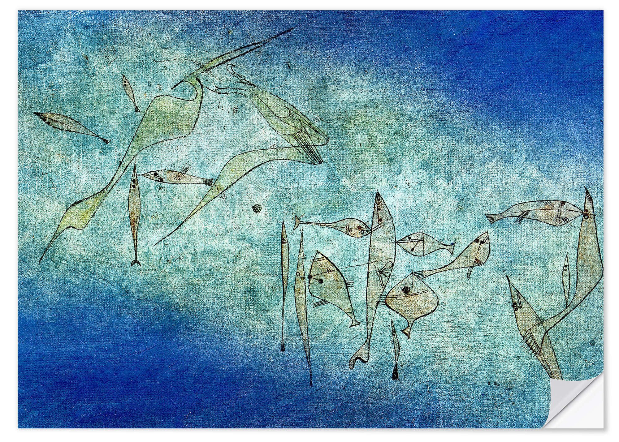 Posterlounge Wandfolie Paul Klee, Fischbild, Malerei