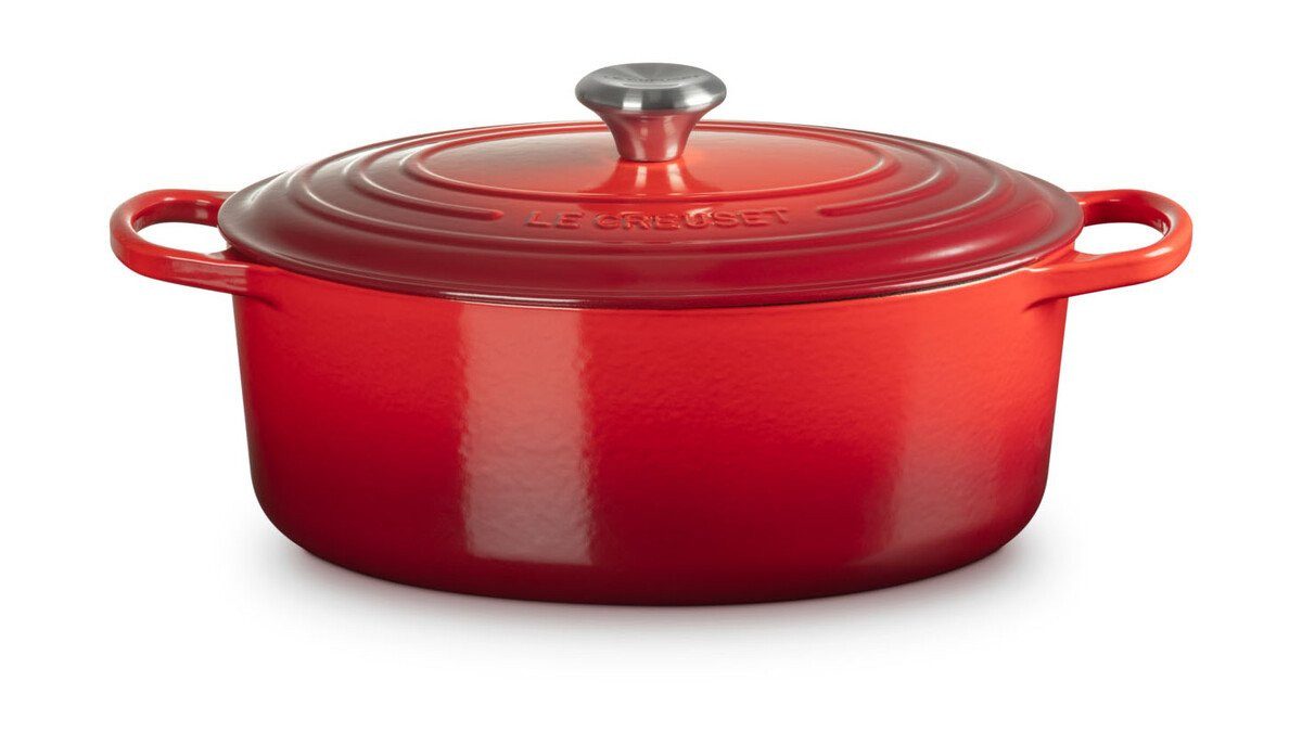LE CREUSET Bräter Bräter mit Deckel 31 cm Signature Kirschrot