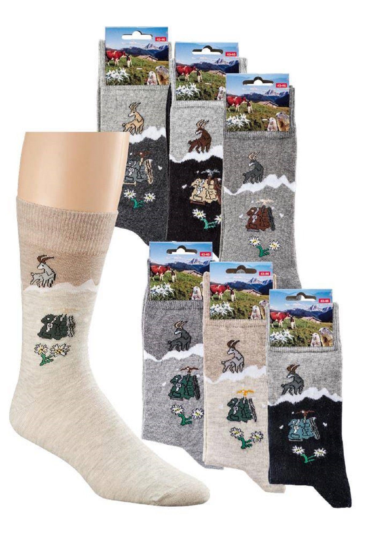 Fun Socken beige Socks 4 Rucksack Freizeitsocken (1-Paar) Motiv