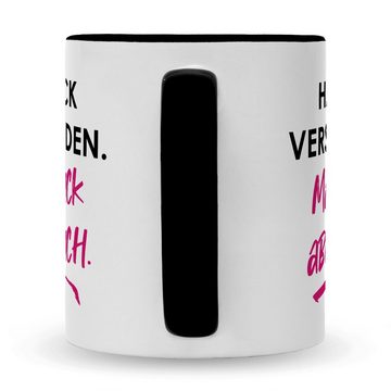 GRAVURZEILE Tasse Bedruckte Tasse mit Spruch - Hab ick verstanden Mach ick aber nicht, Farbe: Schwarz & Weiß