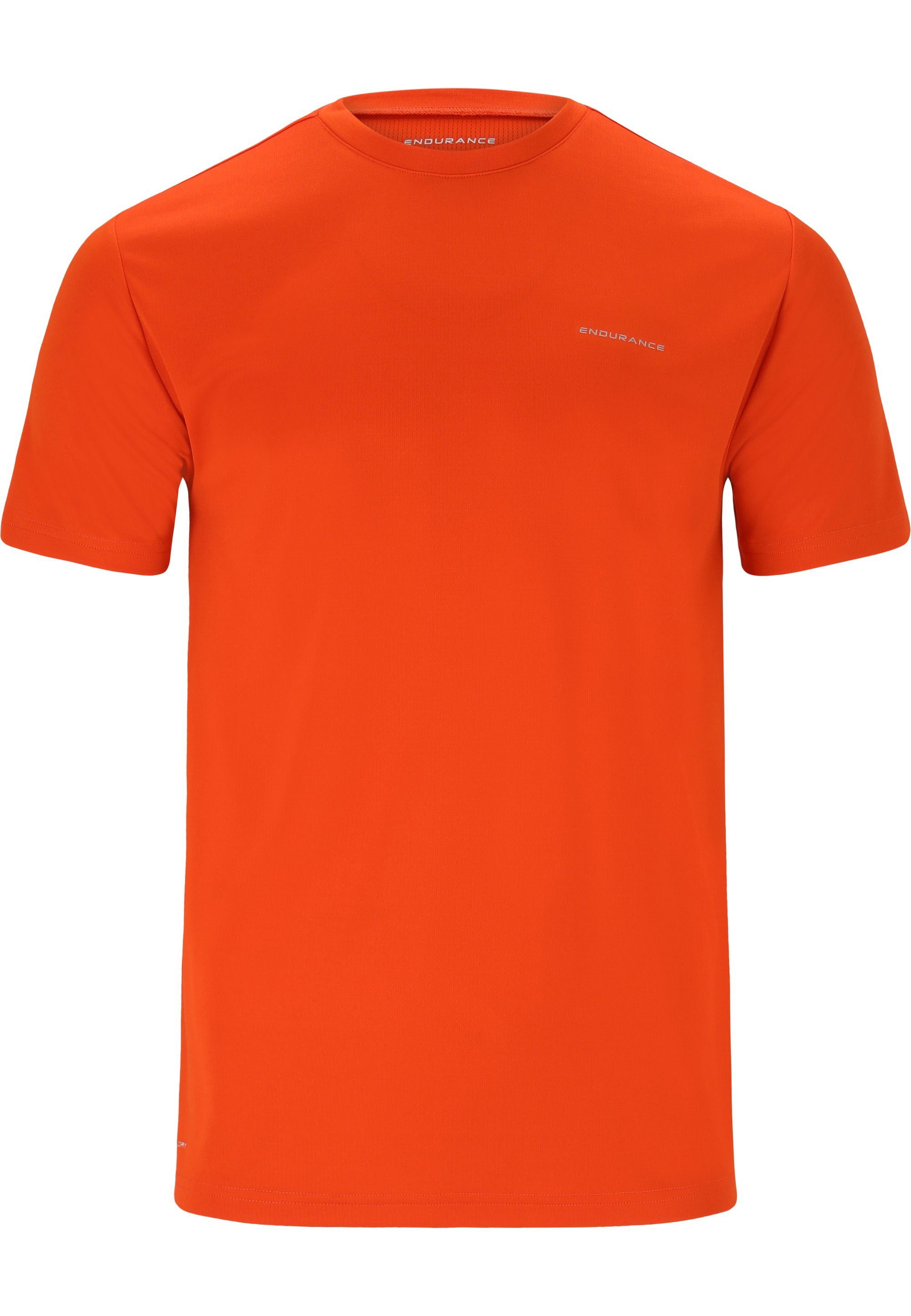 DRY-Technologie (1-tlg) ENDURANCE mit praktischer orange Funktionsshirt VERNON QUICK