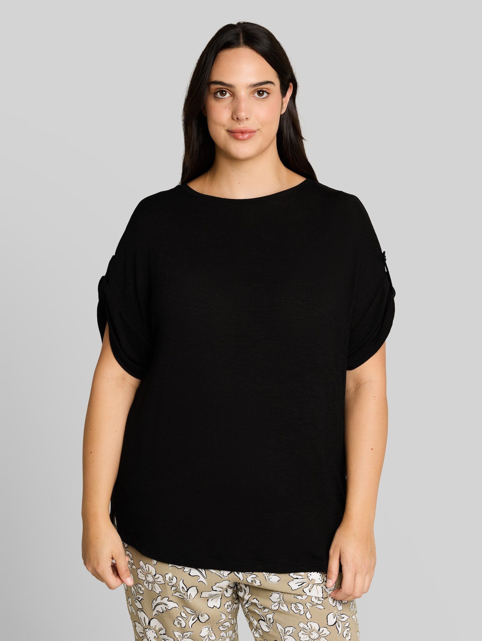 TOM TAILOR PLUS T-Shirt T-Shirt Plus Size - T-Shirt mit Turn-Up-Funktion