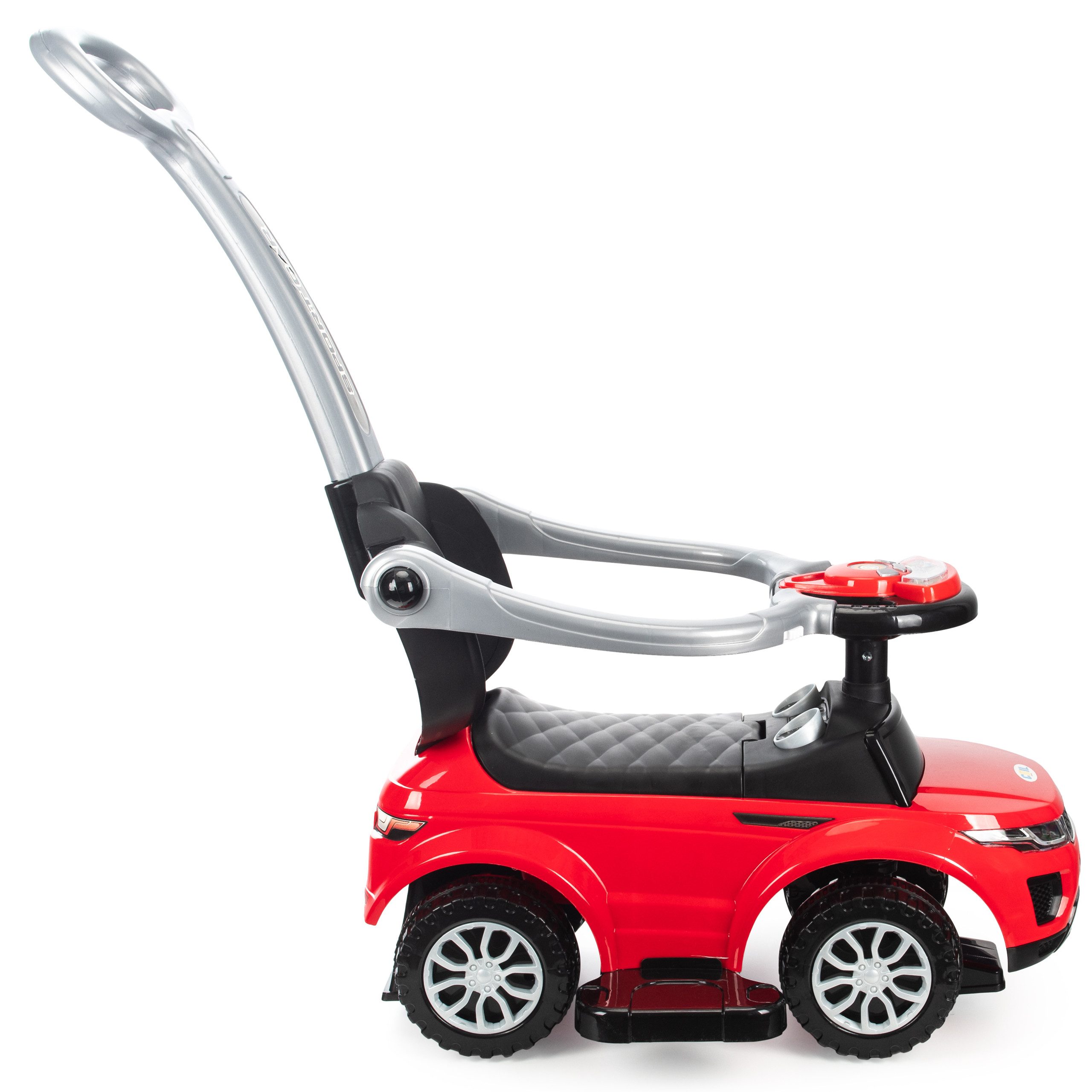 COIL Rutscherauto Babyrutscher, Kinderauto, Schiebeauto, 3in1, mit Druckgriff, interaktives Lenkrad, Musik- und Hupenknöpfe, ab 12 Monaten