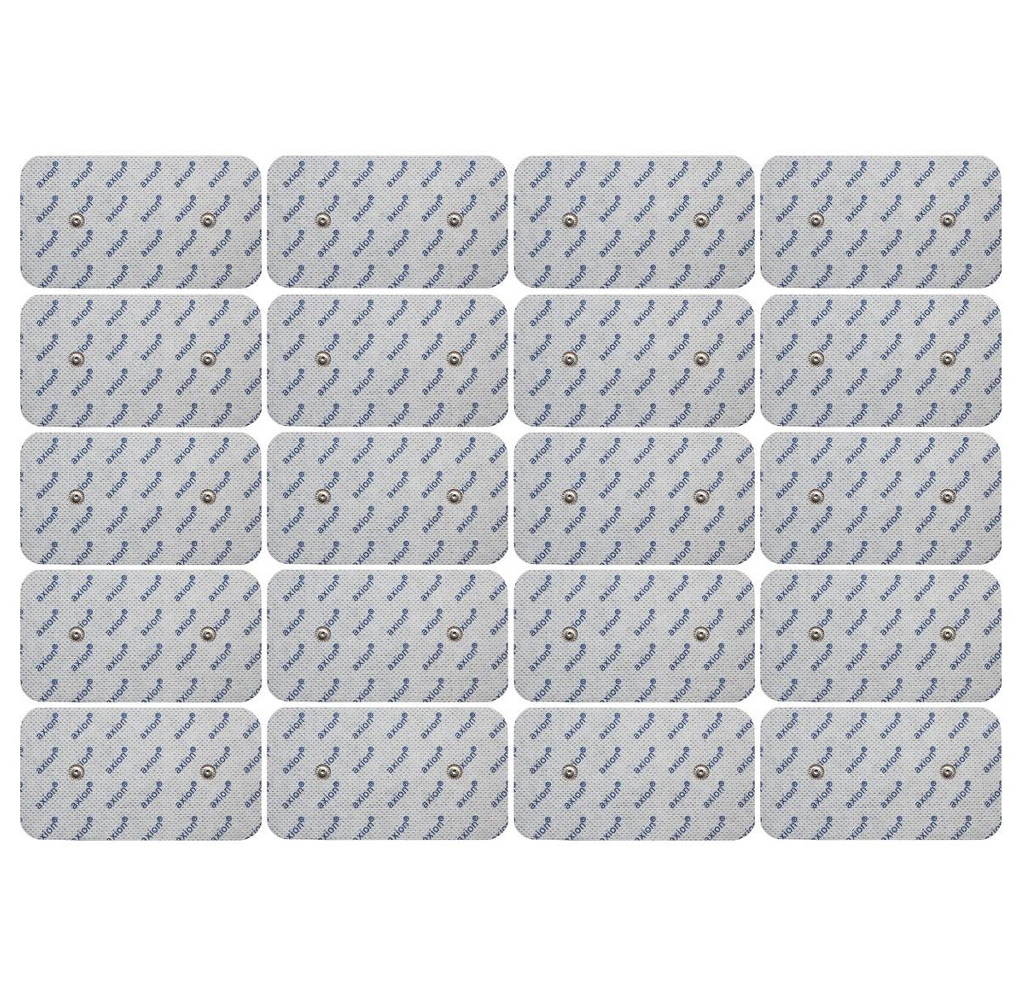 Axion Elektrodenpads passend zu Compex - 10x5cm, 3.75mm Druckknopfanschluss, Sparset 20 St.,selbstklebende TENS EMS Elektroden