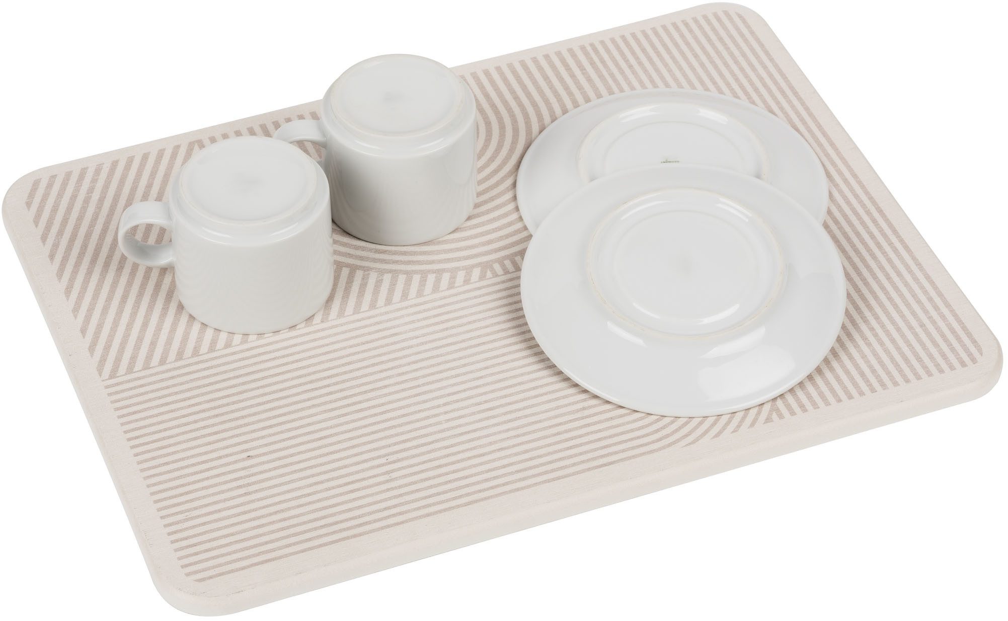 WENKO Abtropfmatte Modell Damon, Abtropfplatte für Geschirr aus Kieselgur, schnelltrocknend, rutschfest