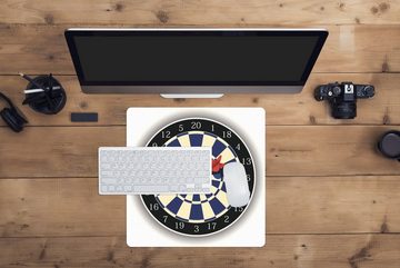 MuchoWow Gaming Mauspad Eine Illustration eines Pfeils in einer Dartscheibe (1-St), Mousepad mit Rutschfester Unterseite, Gaming, 40x40 cm, XXL, Großes