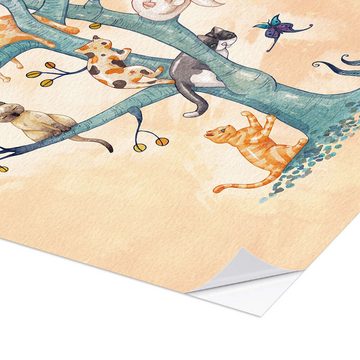 Posterlounge Wandfolie Timone, Der Baum des Katzenlebens, Kinderzimmer Kindermotive