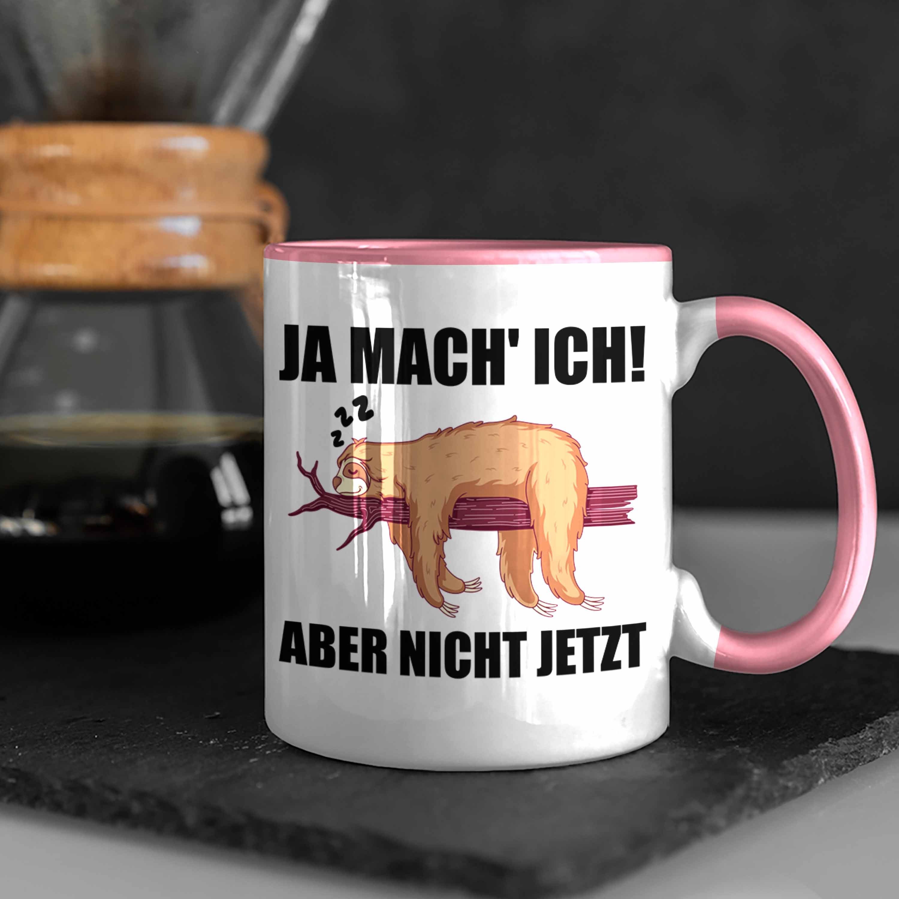 Rosa Tasse Arbeitskollege Tasse Mitarbeiter Abschiedsgeschenk für Geschenk - Faultier Spruch Lustige Trendation Trendation