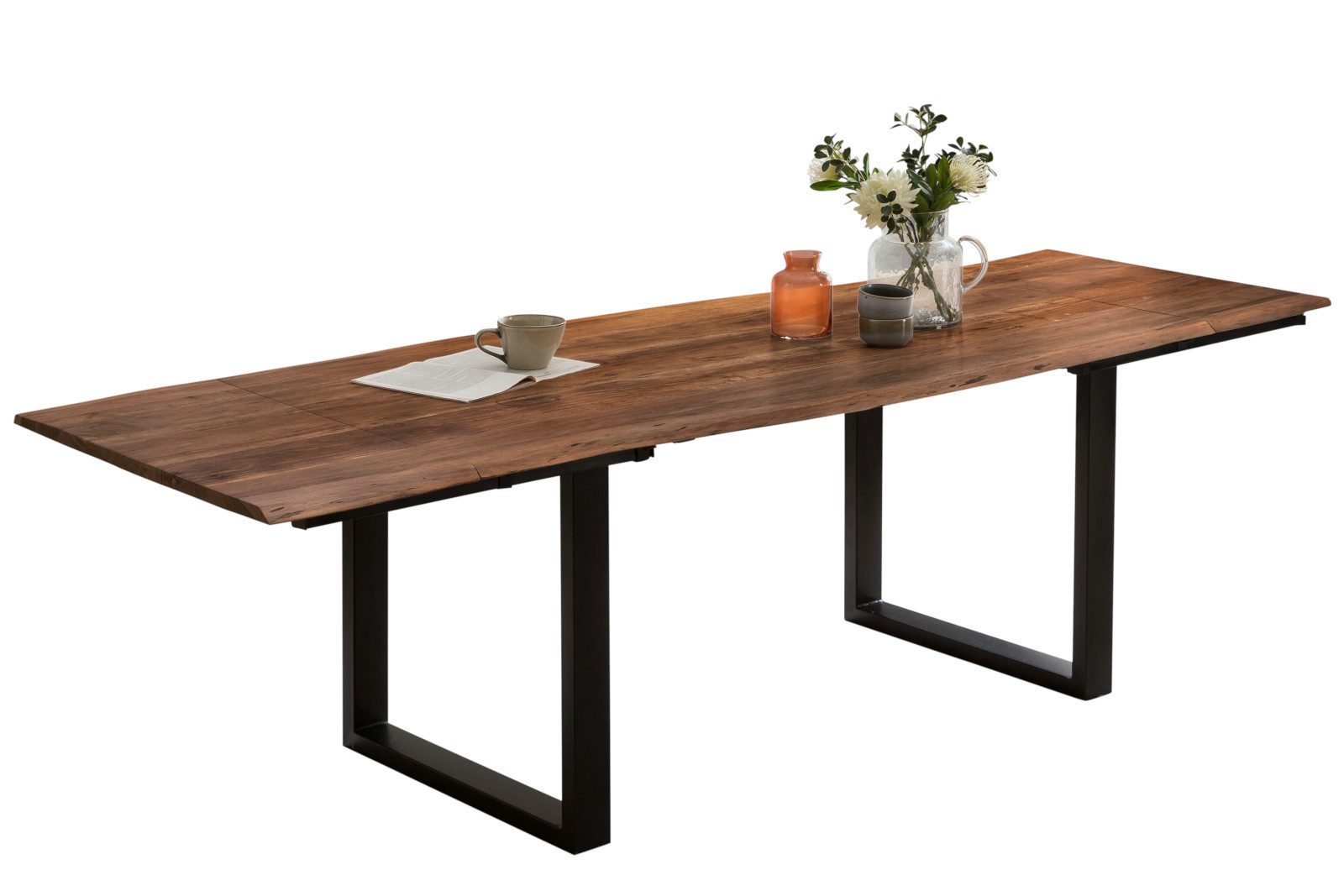 Trelevo® Baumkantentisch Adina, Akazienholz, 2 Ansteckplatten, günstig online kaufen