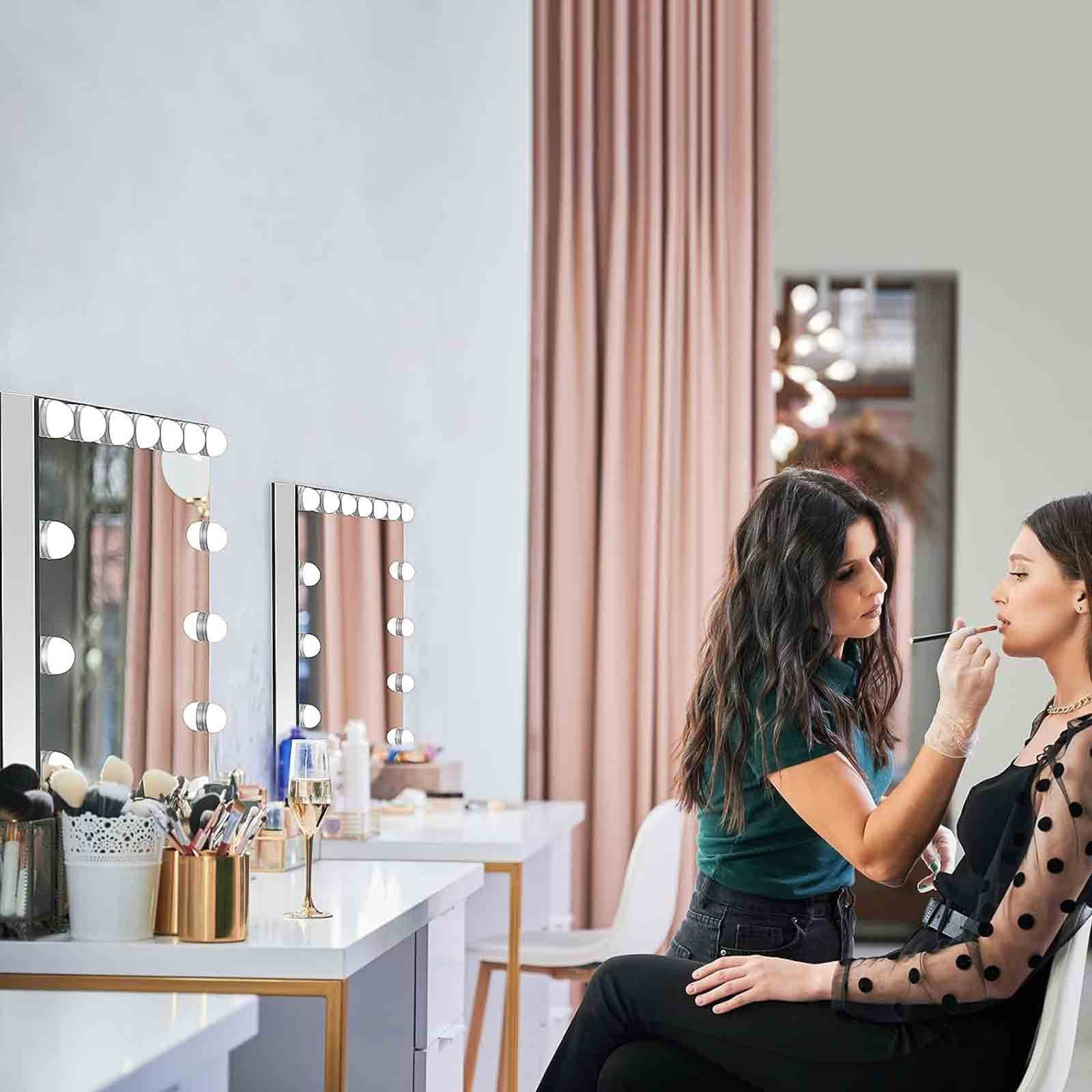 OKWISH Spiegel LED Wandspiegel Hollywood Spiegel Tischspiegel mit Beleuchtu günstig online kaufen