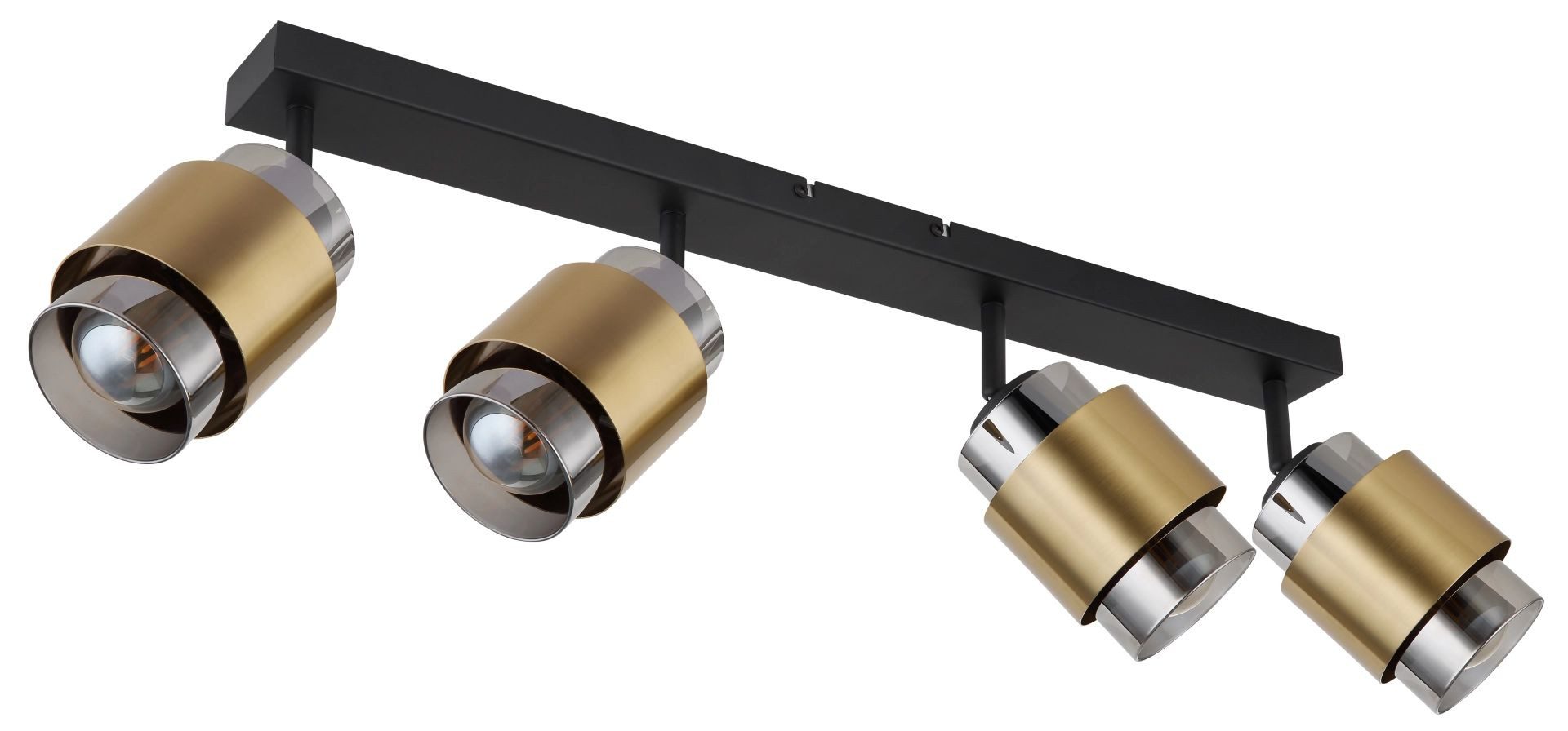 GLOBO LIGHTING Deckenstrahler MILLEY, ohne Leuchtmittel, Deckenspot, Gläser, Messing, Wohnzimmer, Esszimmer