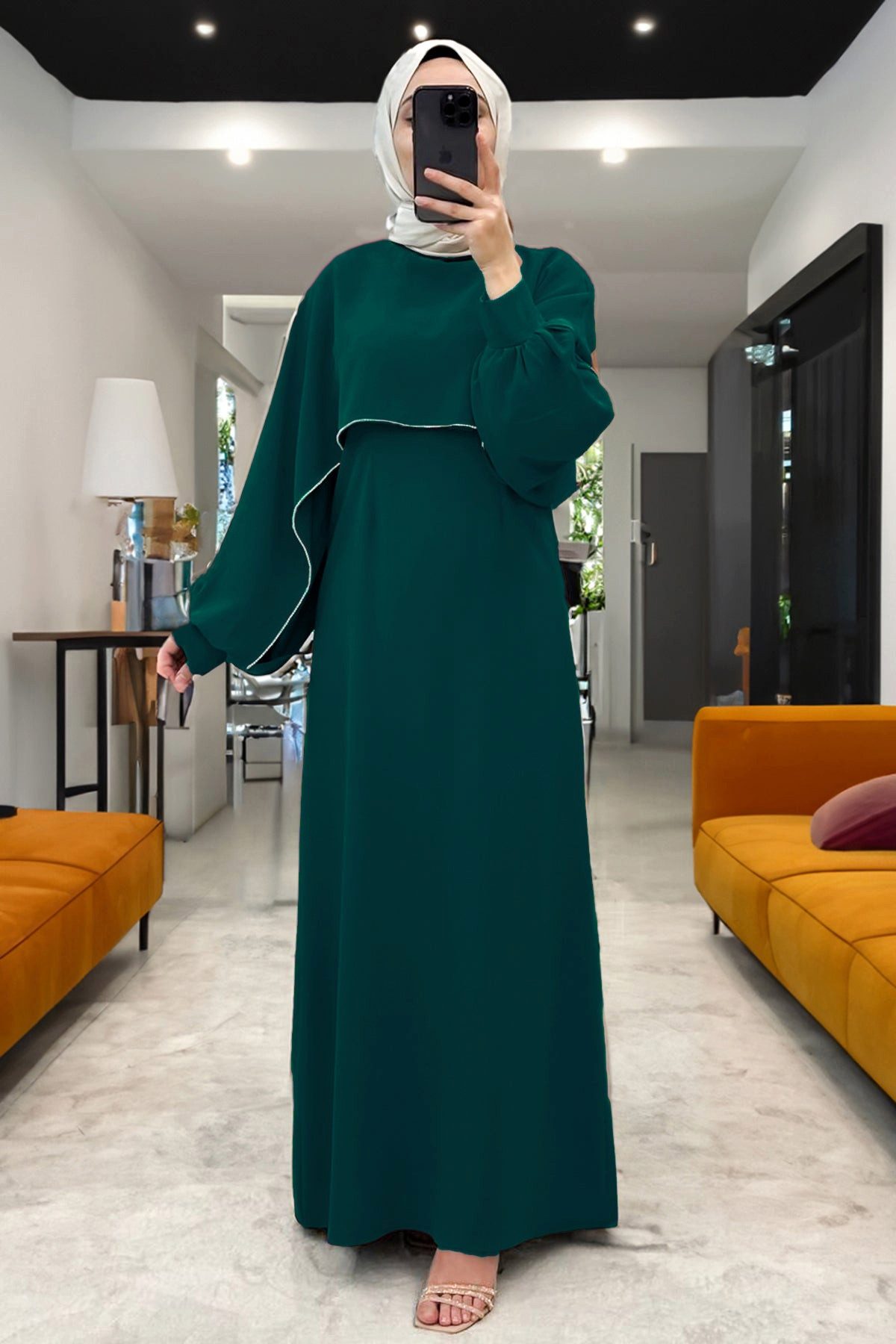 Modabout Maxikleid Langes Kleider Abaya Hijab Kleid Damen - NELB0007D2024ZMT (1-tlg)