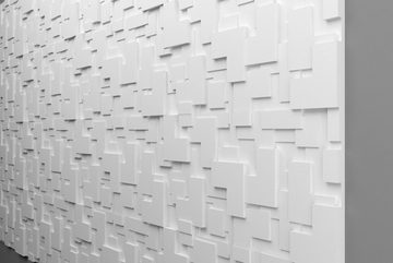 marbet design Wanddekoobjekt PD-2 (3D Wandpaneele (1 Platte, 0,46m) Styropor Paneele weiß 96x48x3cm Wandverkleidung Wärmedämmung Gaming Wand Panel TV 3D Wandplatten)