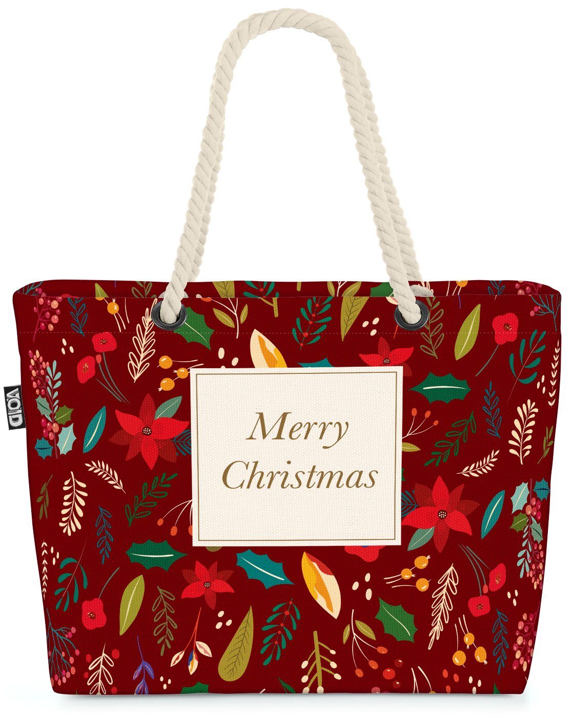 Beach (1-tlg), Verpackung Merry Strandtasche Christmas Glückwunsch Nikol VOID rot Geschenke Bag Weinachten