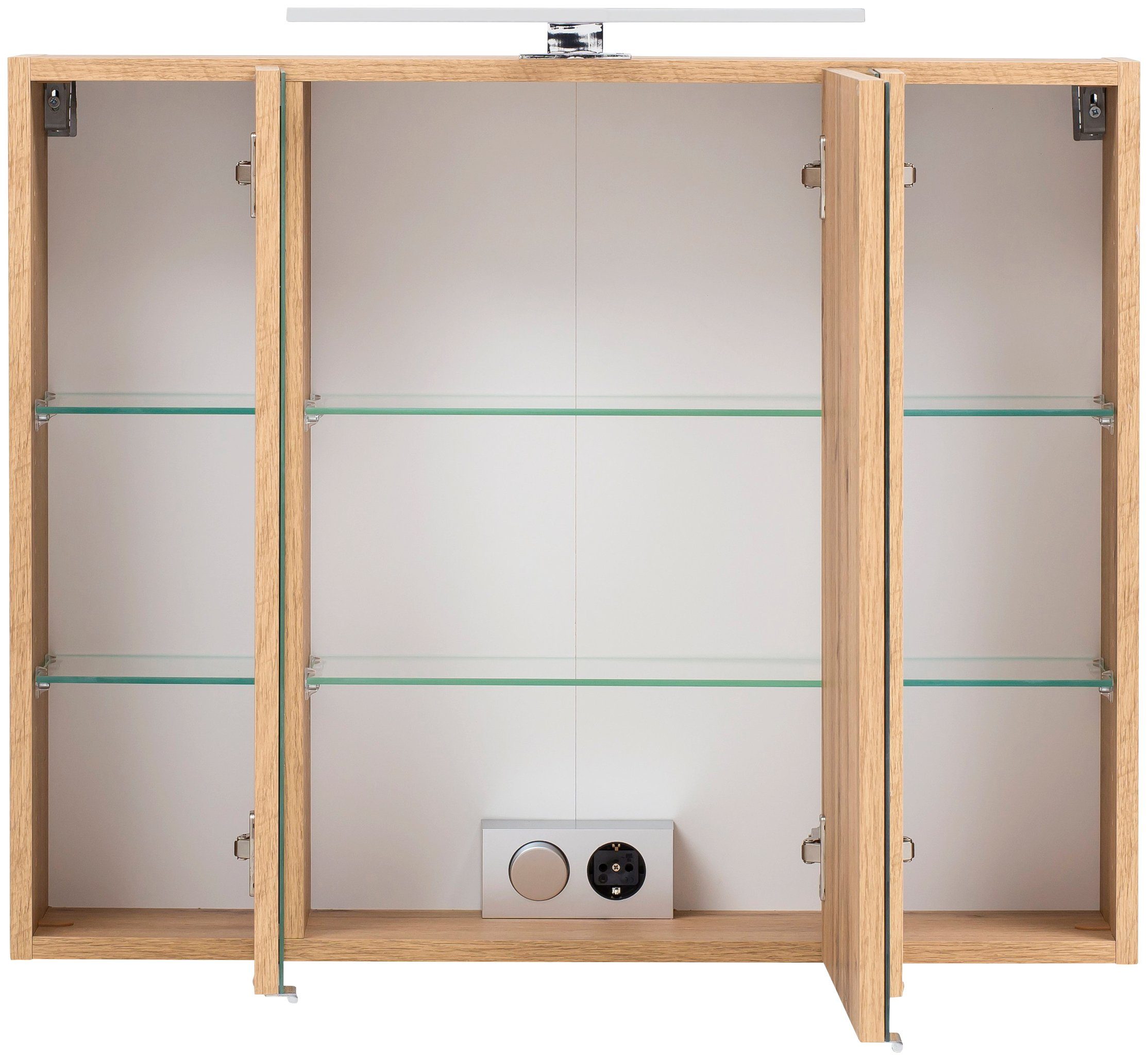 welltime Spiegelschrank Kaunas 80 cm breit, Soft-Close-Funktion – Bild 4 von 5