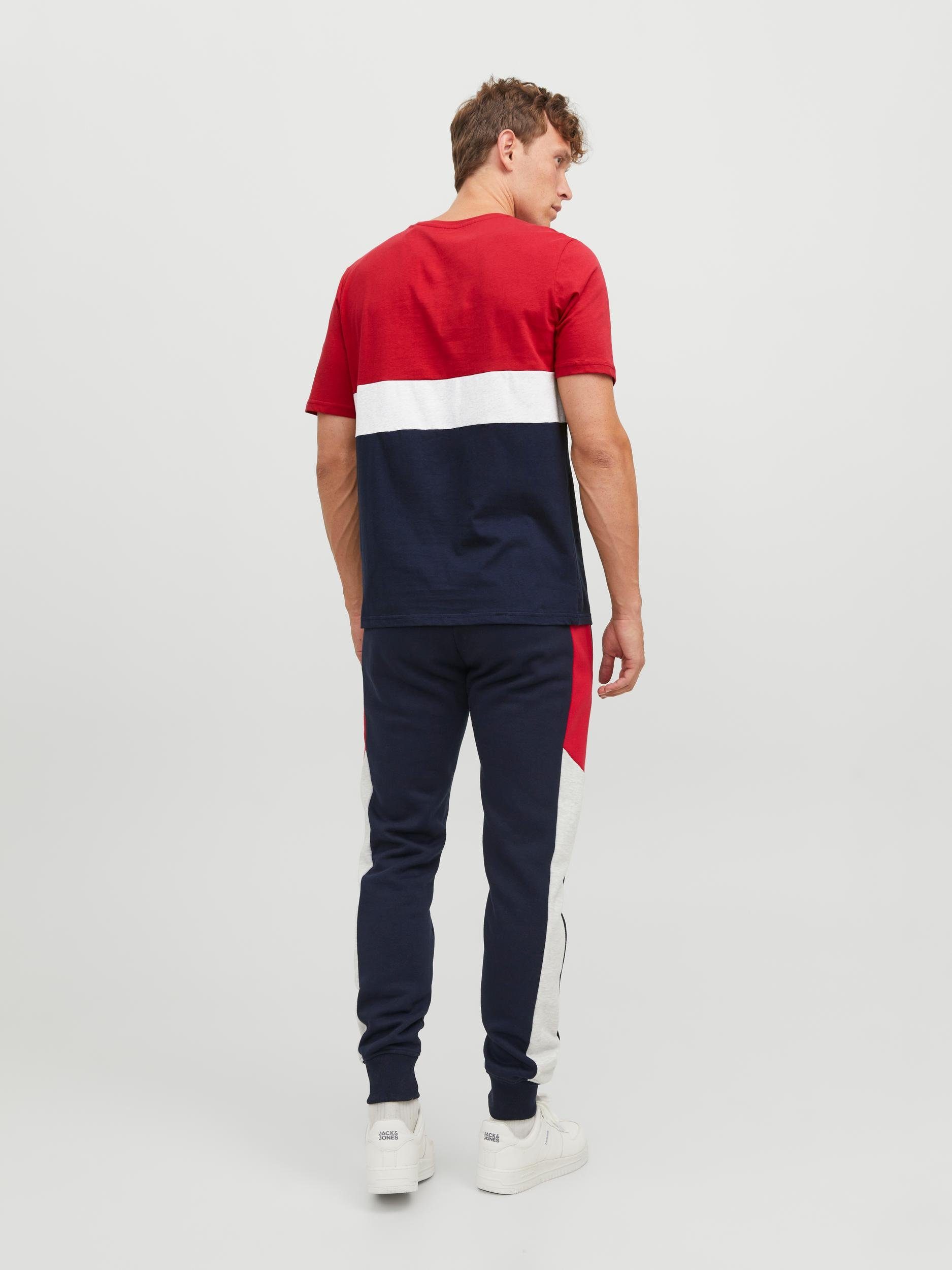 Jack SS NOOS TEE BLOCKING Red Rundhalsshirt & Tango JJEREID Jones