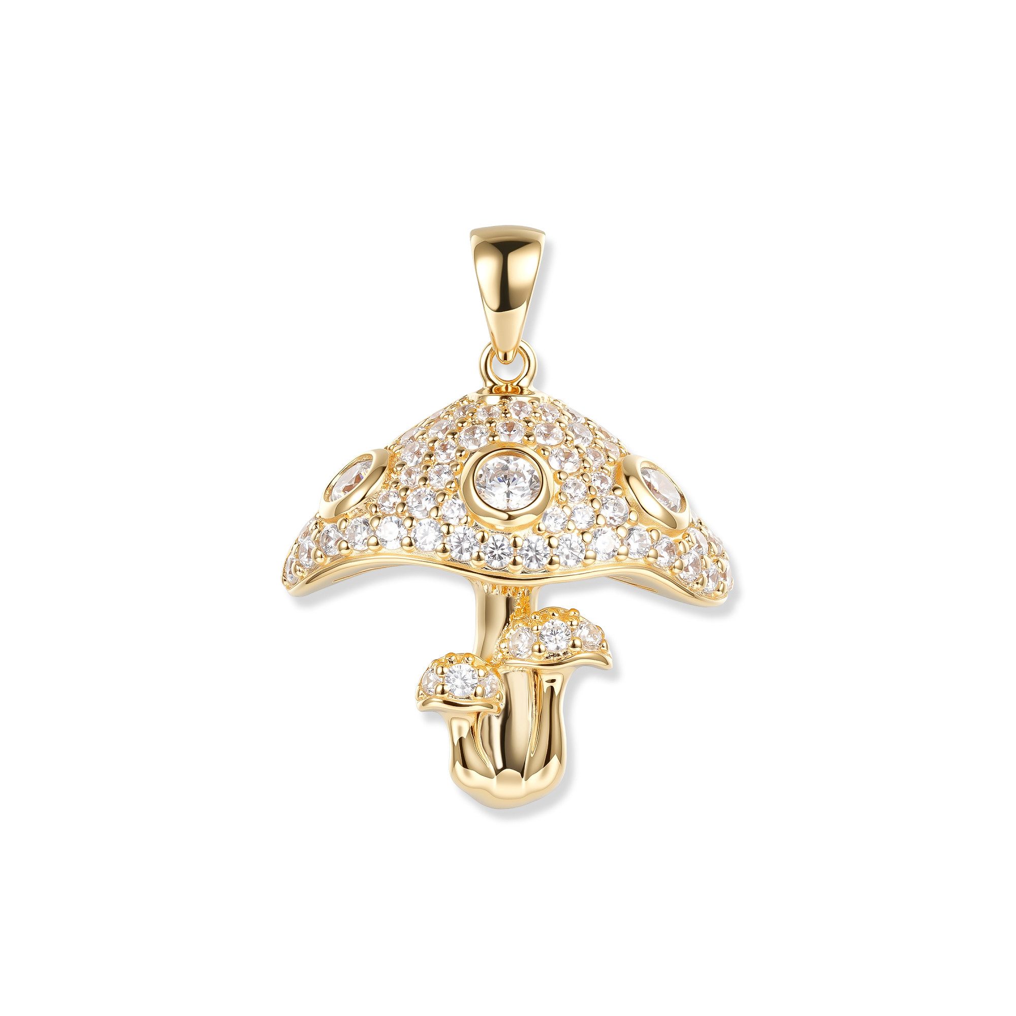 Seinerzeit FLORA & FAUNA Kettenanhänger Spora Pilz Anhänger (1-tlg), Material: 925 Sterling Silber vergoldet