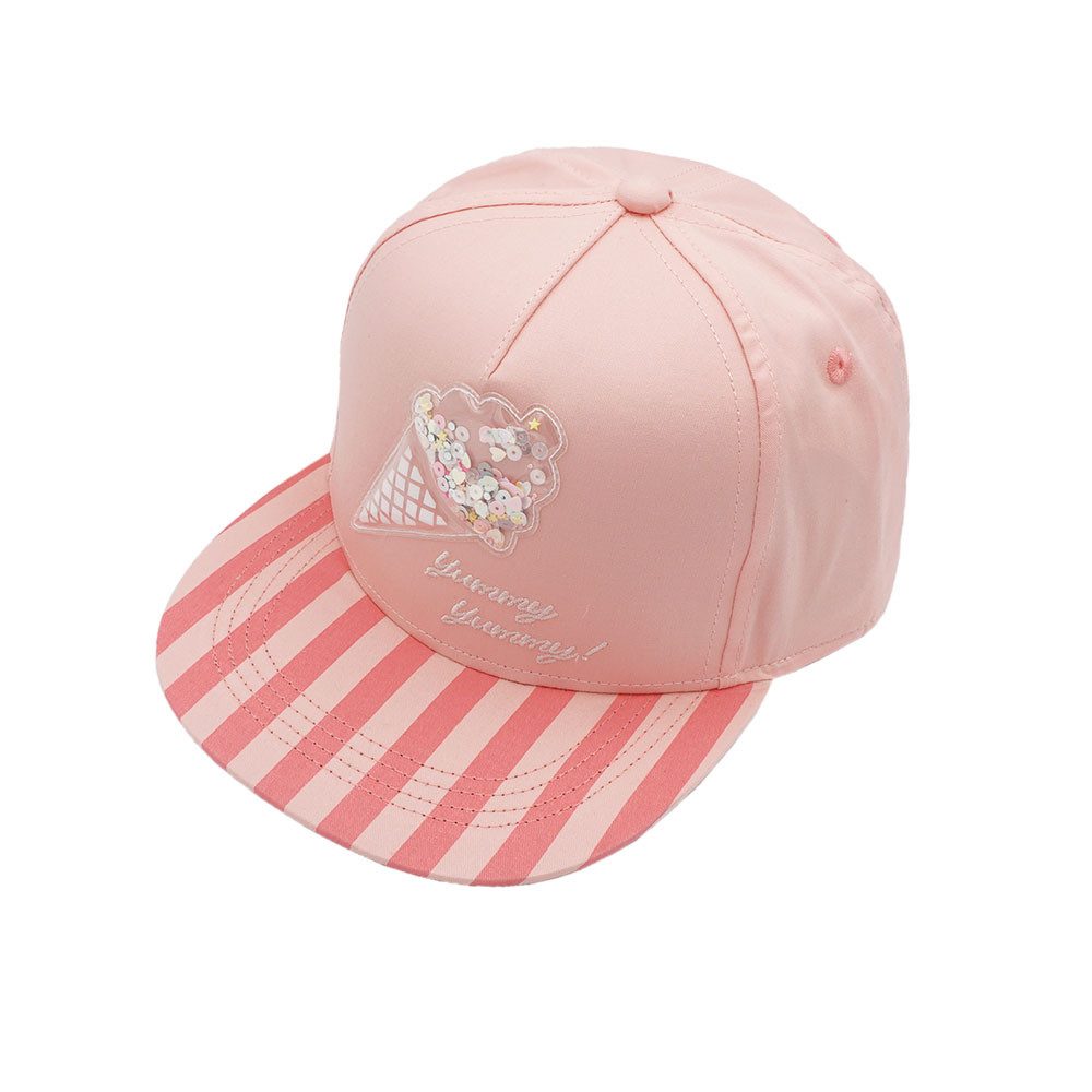 MAXIMO Baseball Cap Candy Peach, Eistüte, interaktiver Patch, Glitzer, Snapback