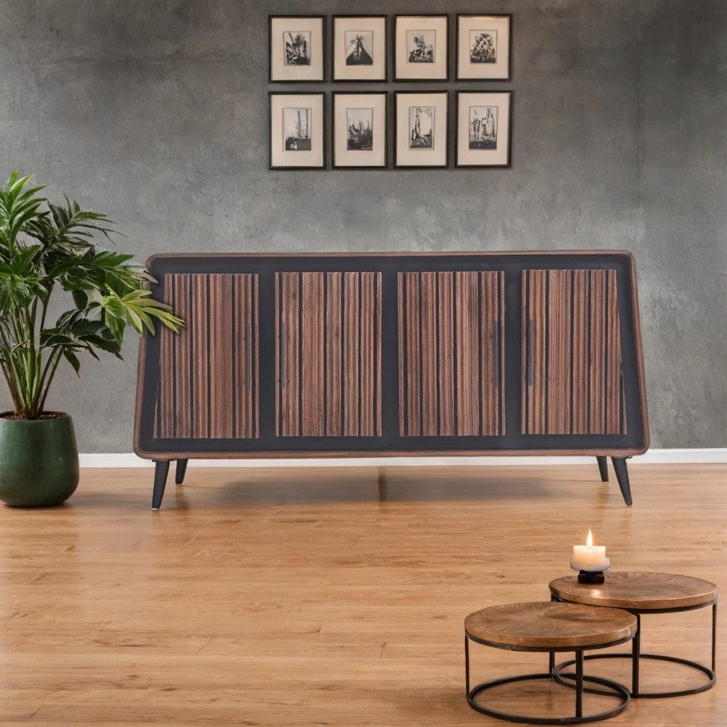 Marrakesch Orient & Mediterran Interior Sideboard Industrial Sideboard Adelgis modern aus Massivholz Möbel massiv 160 cm (1 St), Handarbeit