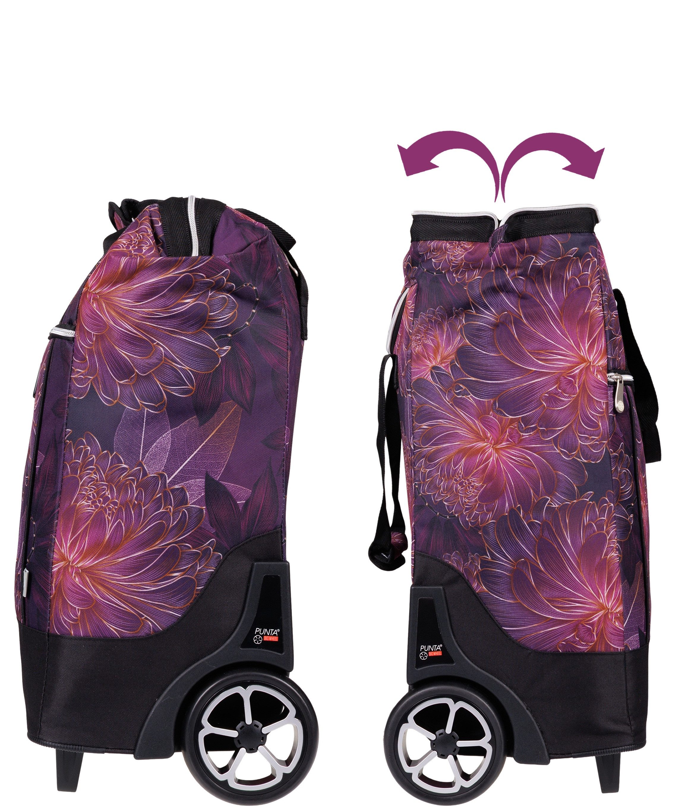 PUNTA Einkaufstrolley Big Wheel große Räder 40 Liter Einkaufsroller, Trolley Shopper Einkaufskorb Einkaufstrolly 10303 + Thermo Tasche
