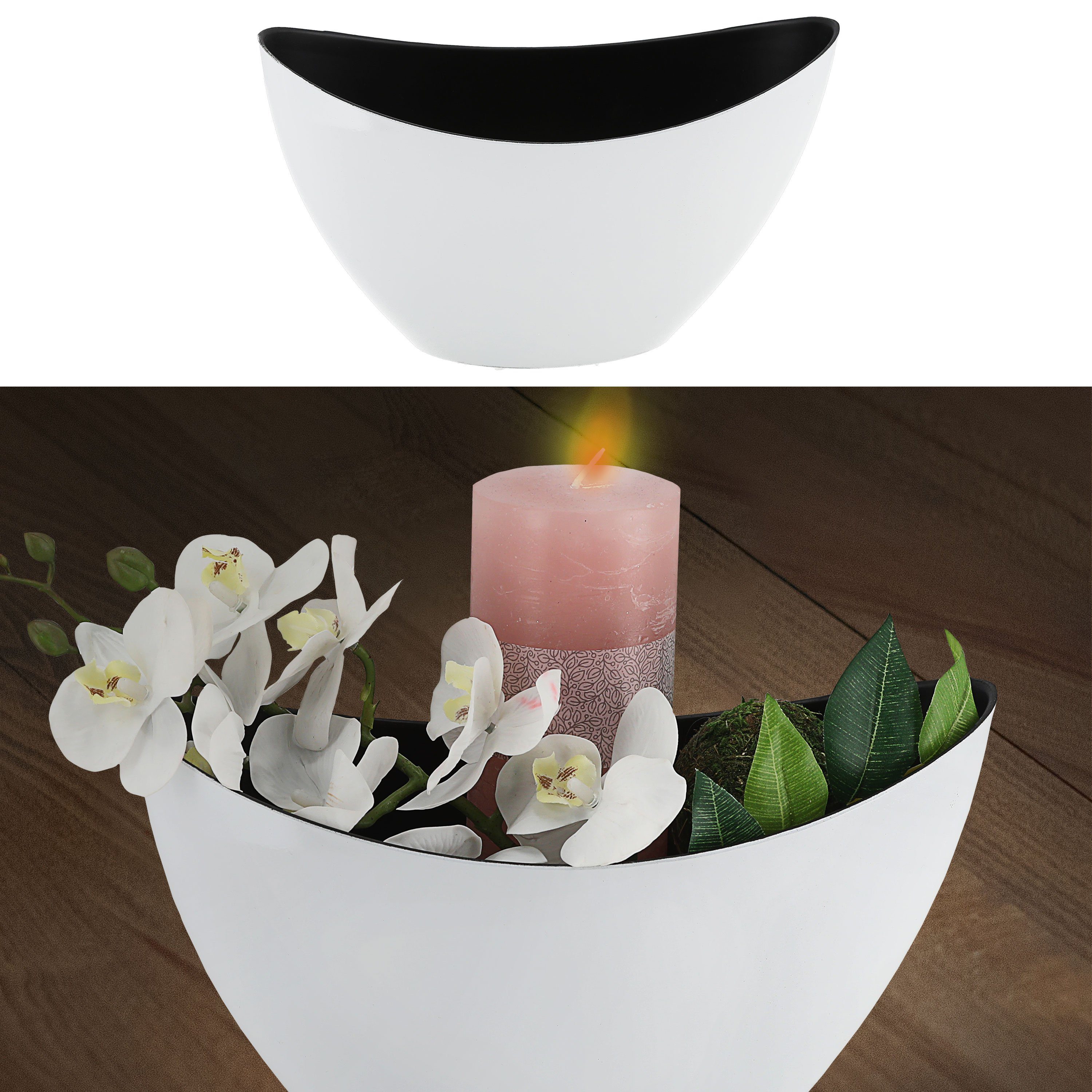 CEPEWA Dekoschale Dekoschale oval weiß schwarz günstig online kaufen