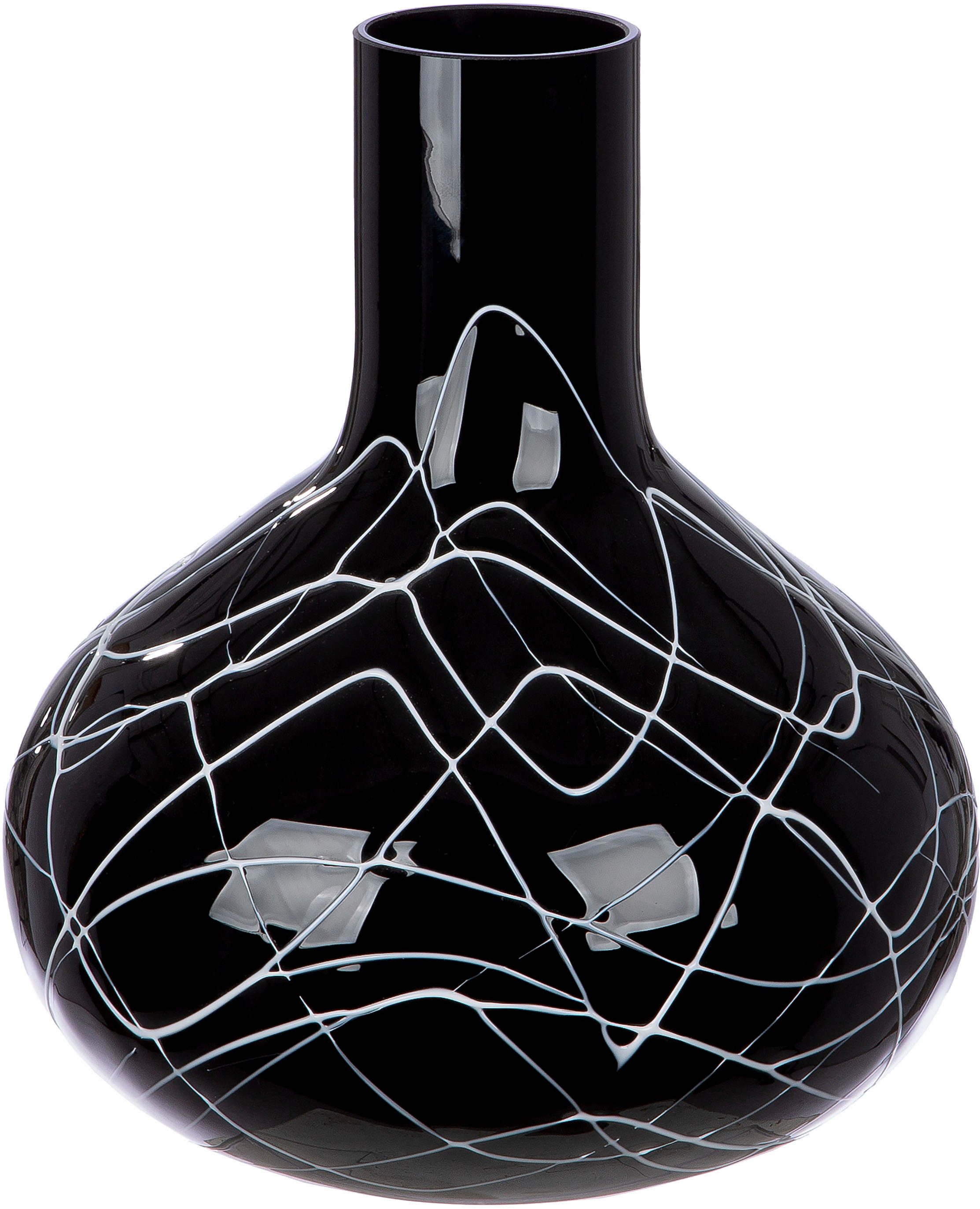 Tischvase Vase Uderzo mit Spinnenwebendekor, Höhe ca. 28 cm