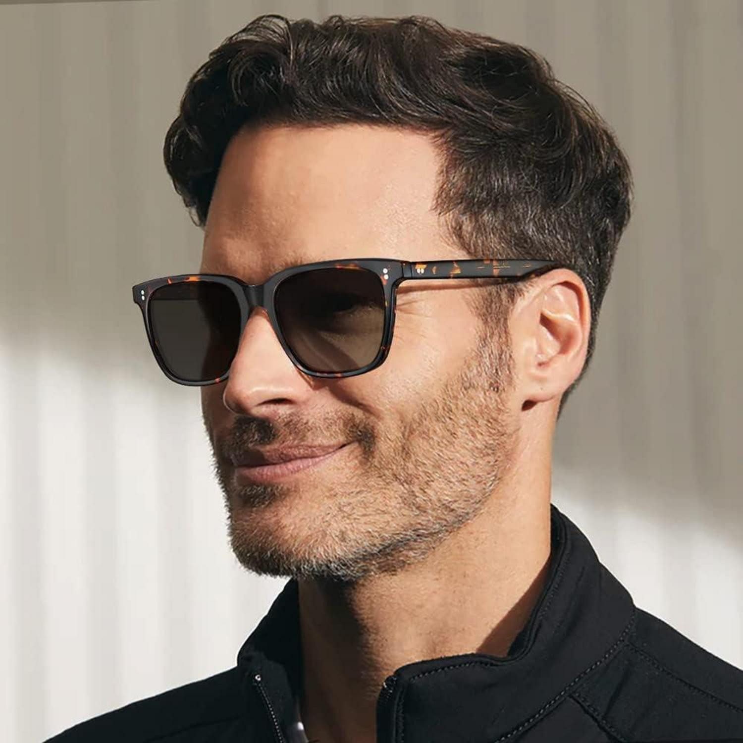 LuxusKollektion Sonnenbrille Sonnenbrille Polarisierte B - Rahmen: Schildpatt; Linsen: Schwarz