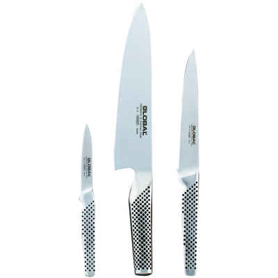 GLOBAL Messer-Set, Messerset G-21524: Kochmesser + Kleines Schälmesser + Universalmesser