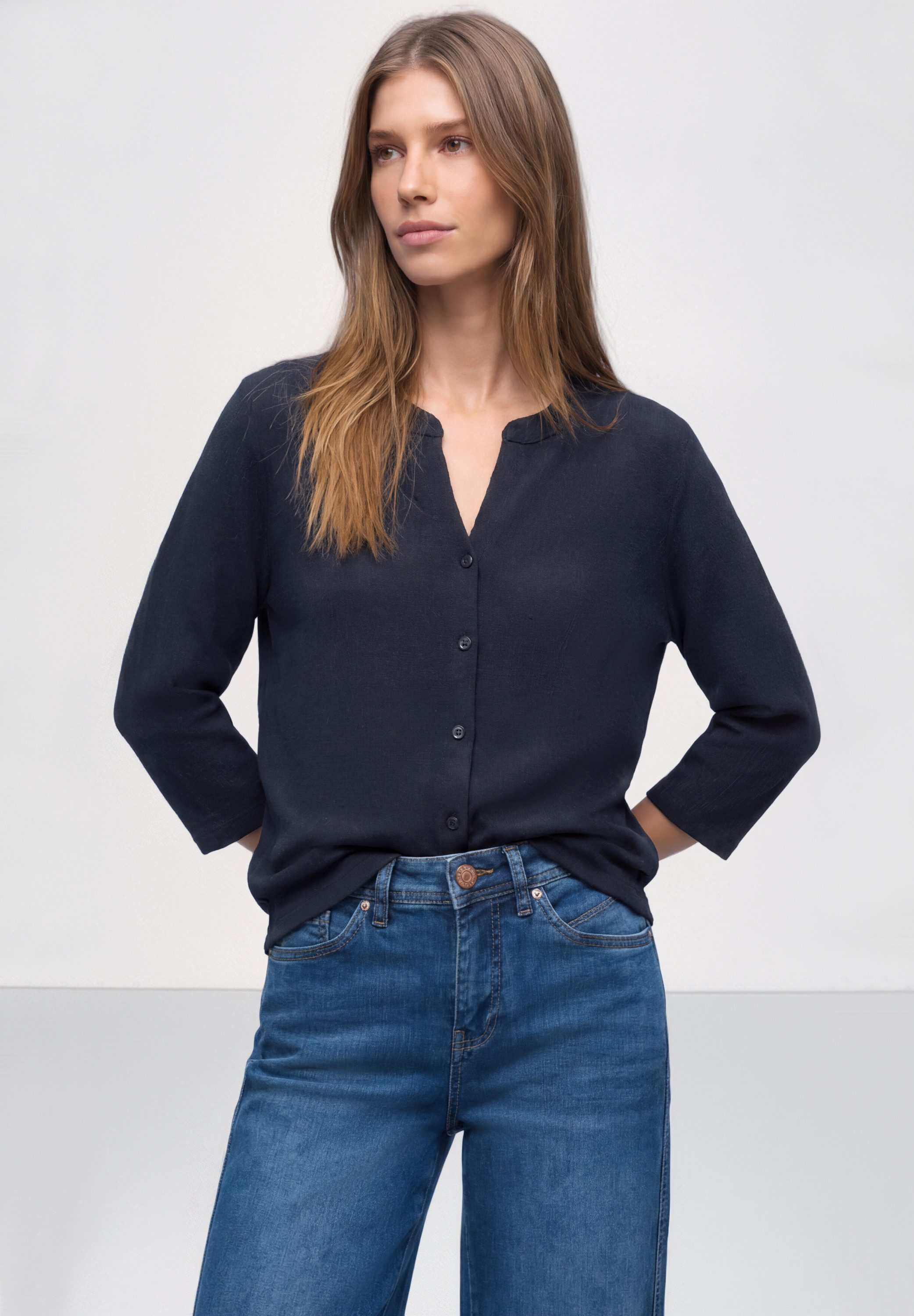 STREET ONE 3/4-Arm-Shirt mit Strukturmix