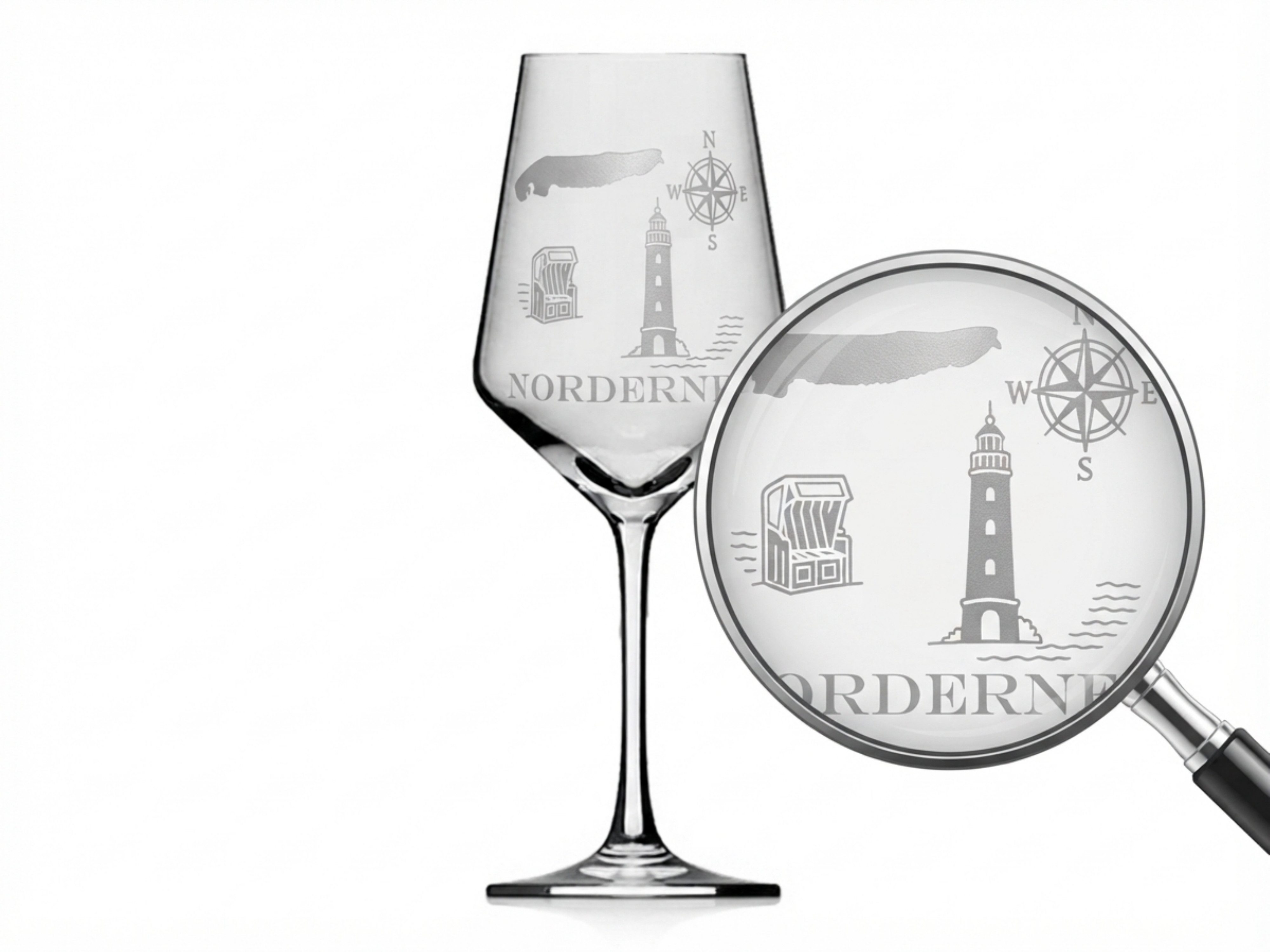 Valhalla Weinglas Weinglas mit Norderney Gravur 350ml spülmaschinenfest, 1-tlg., Glas, Atemberaubende Darstellung
