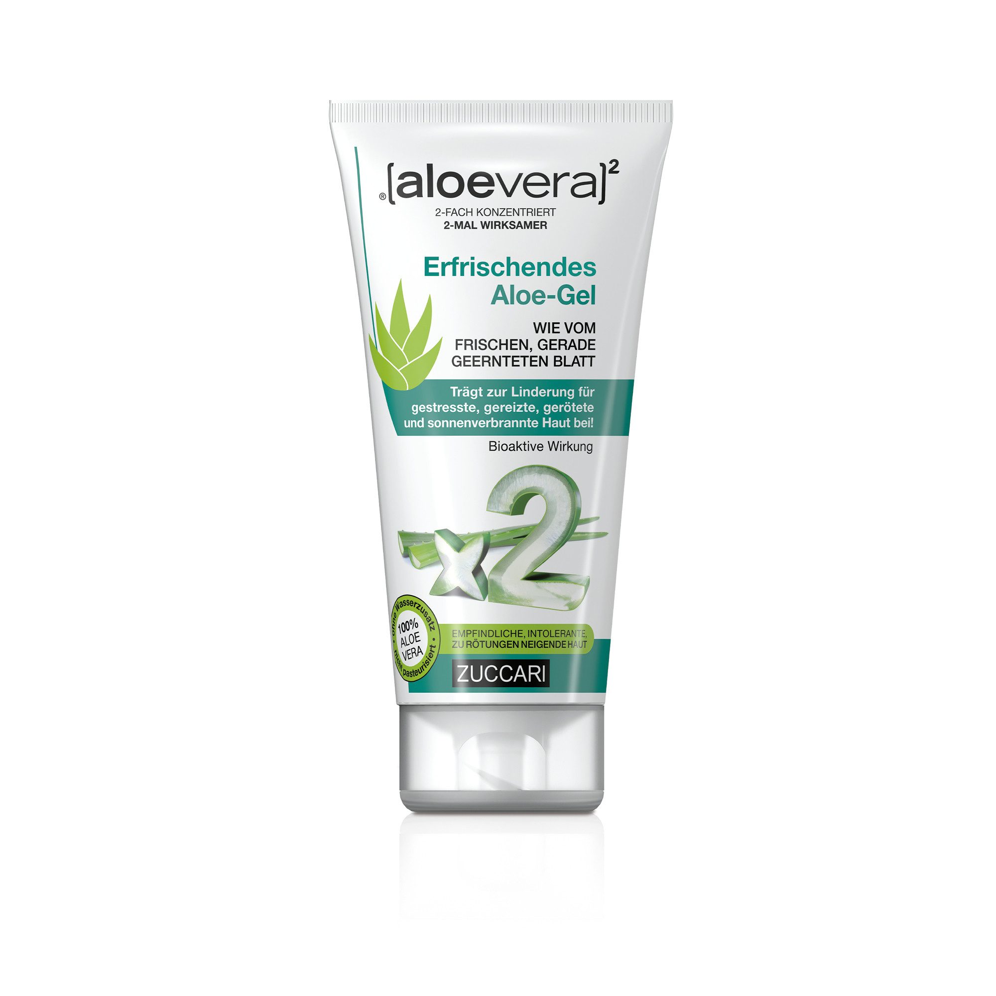 [aloevera]2 Körpergel [aloevera]2 Erfrischendes Aloe Vera Gel von Zuccari 150ml bei Sonnenbrand, Insektenstiche, Windeldermatitis & wunden Hautstellen