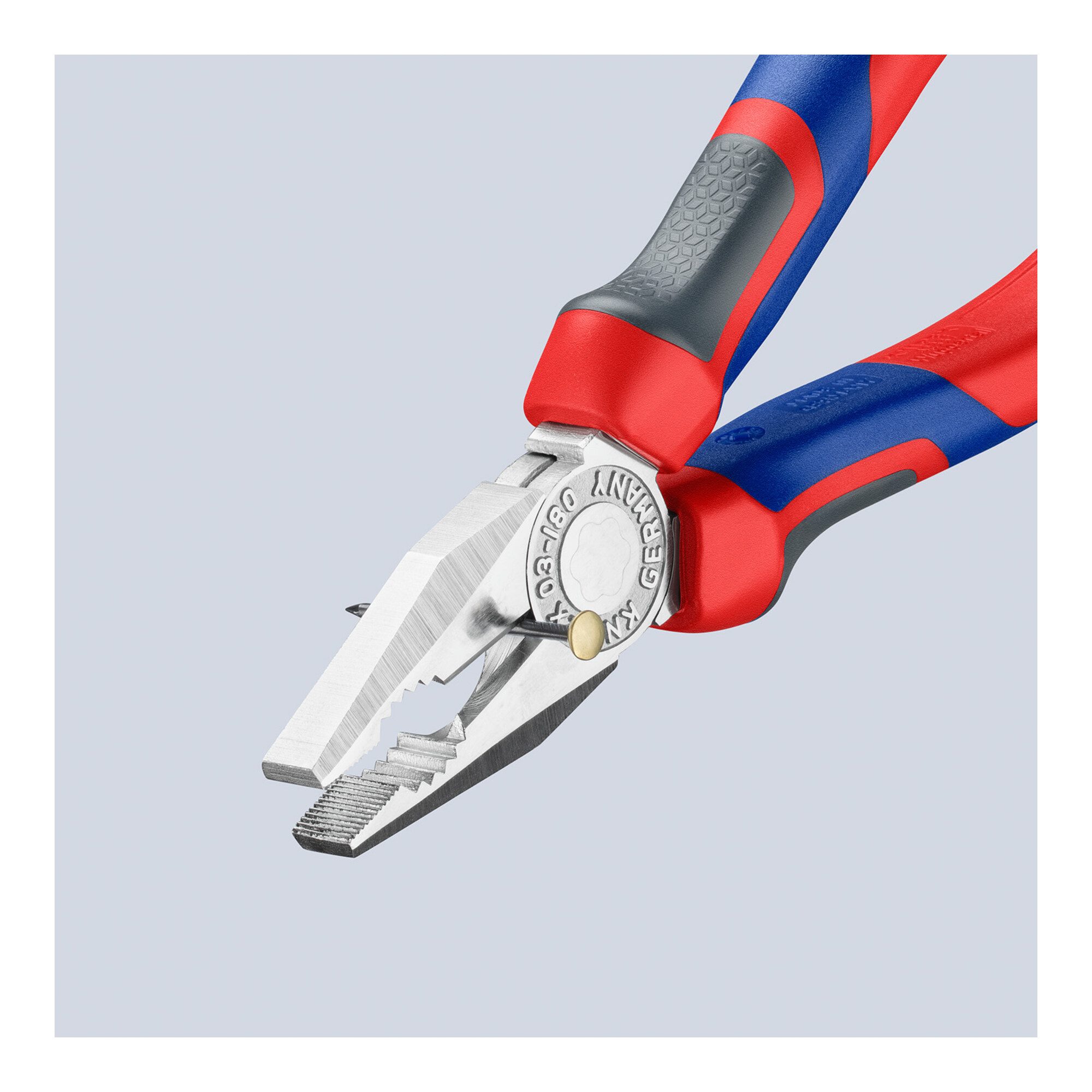 Knipex Kombizange KNIPEX 03 05 180 Kombizange mit Comfort-Griffen verchromt 180 mm