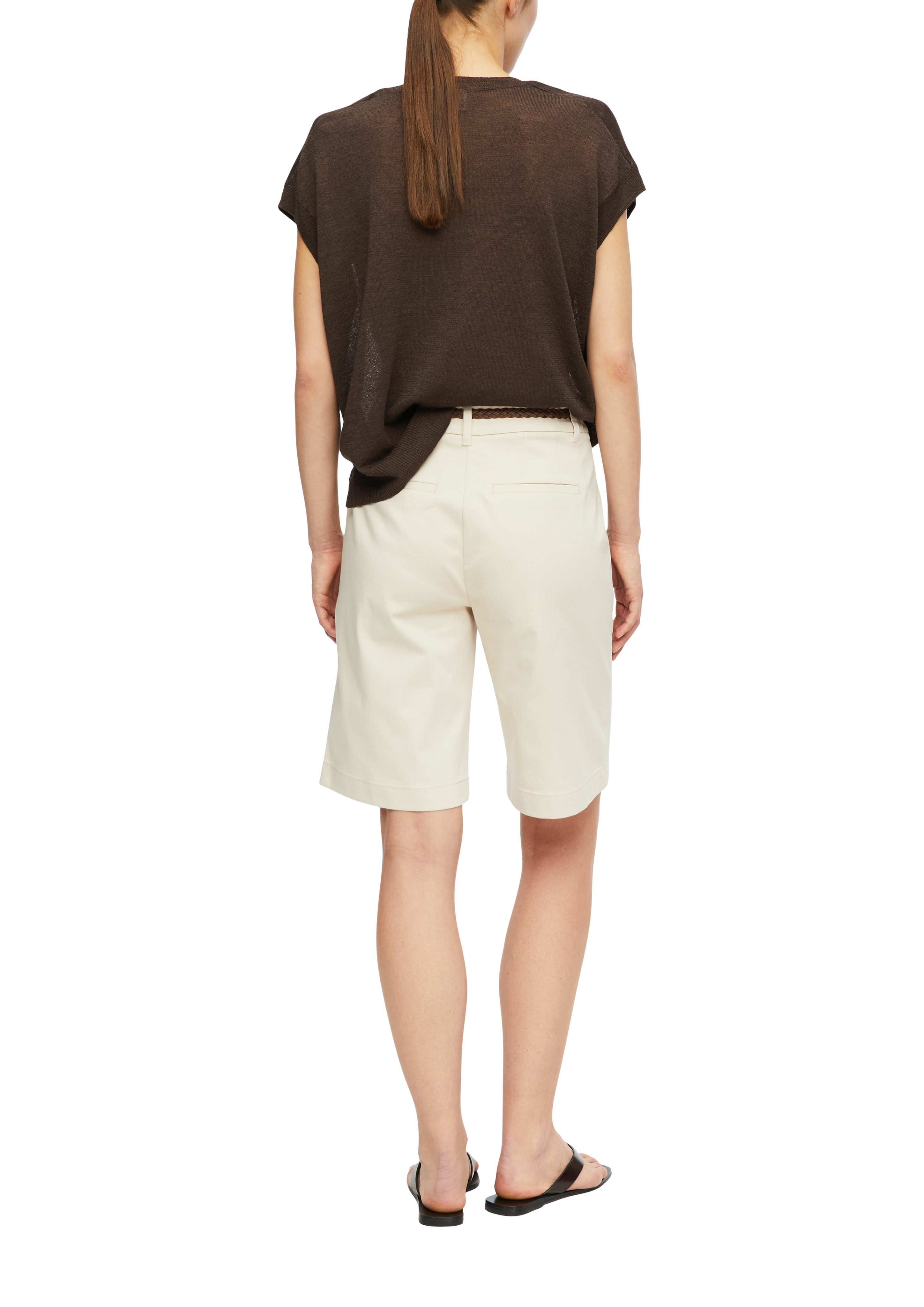 comma Bermudas mit Flechtgürtel