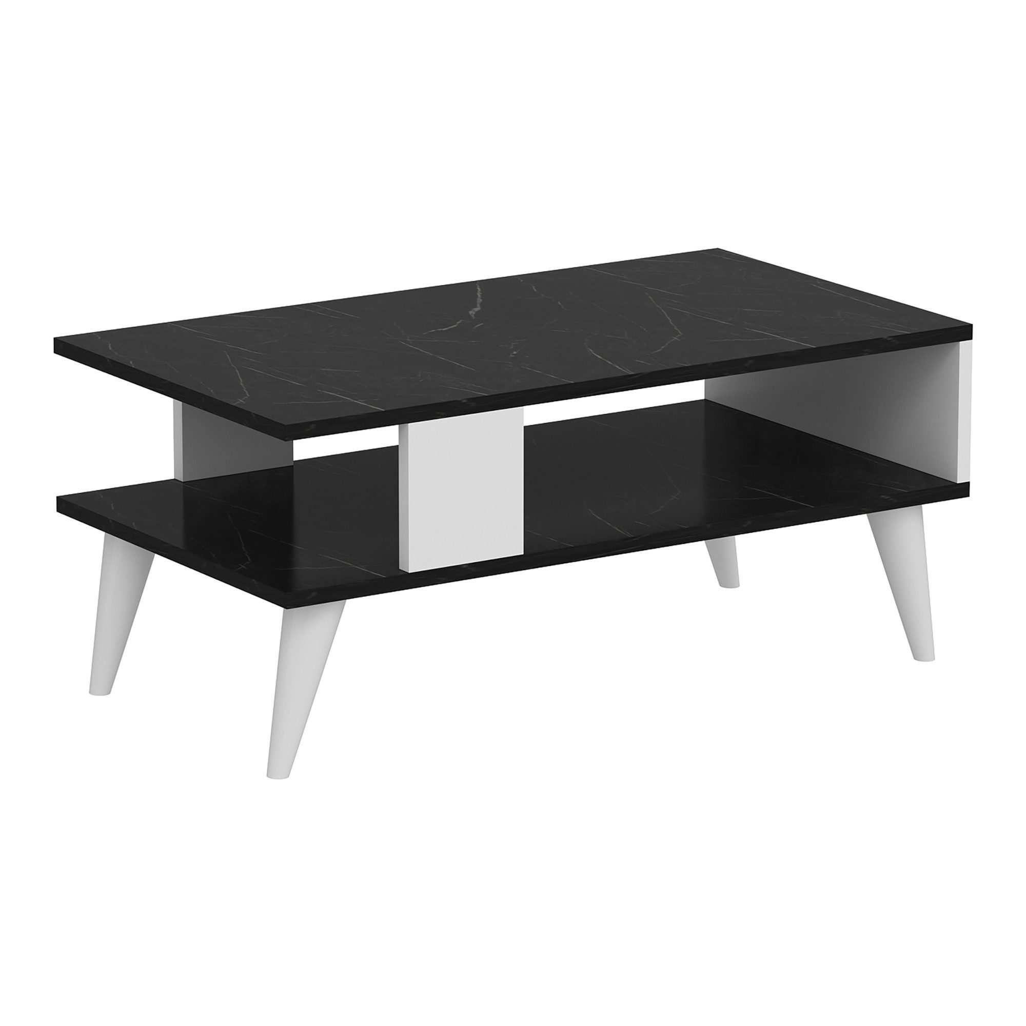 en.casa Couchtisch, »Lycksele« Wohnzimmertisch 40x90x45cm Marmor-Optik günstig online kaufen