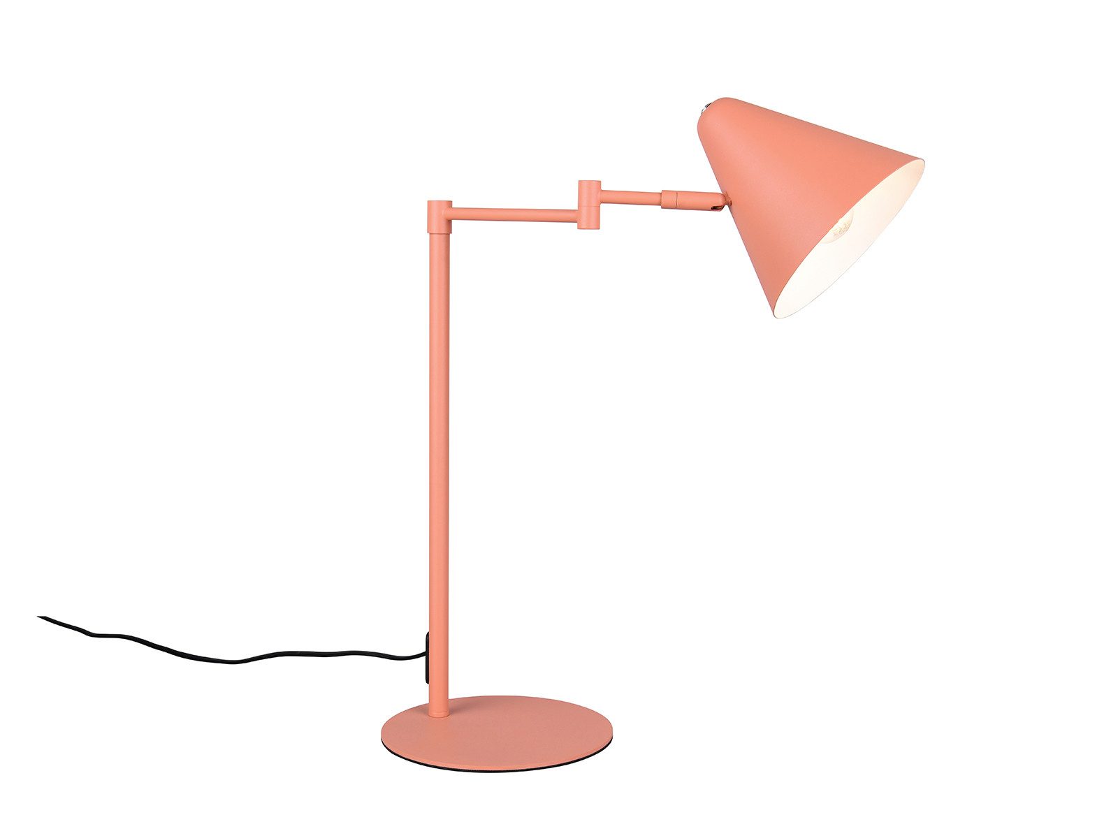 TRIO Leuchten LED Schreibtischlampe, Dimmfunktion, LED wechselbar, Warmweiß, große Retro Nacht-Tischlampe, Leselampe mit Schwenkarm, Höhe 50,5cm