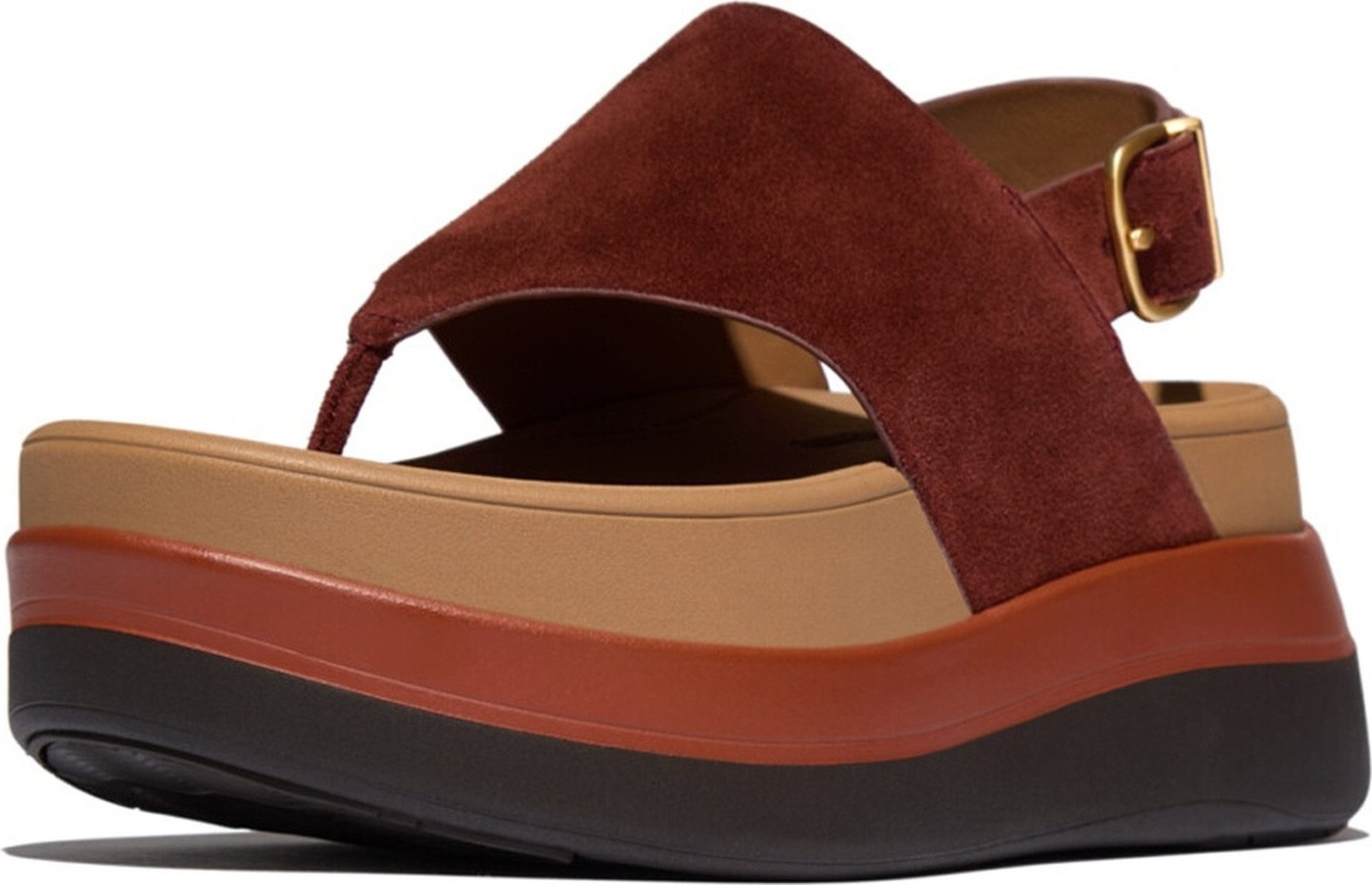 Fitflop F-Mode Stack Suede Back-Strap Toe-Post Sandals Sandale