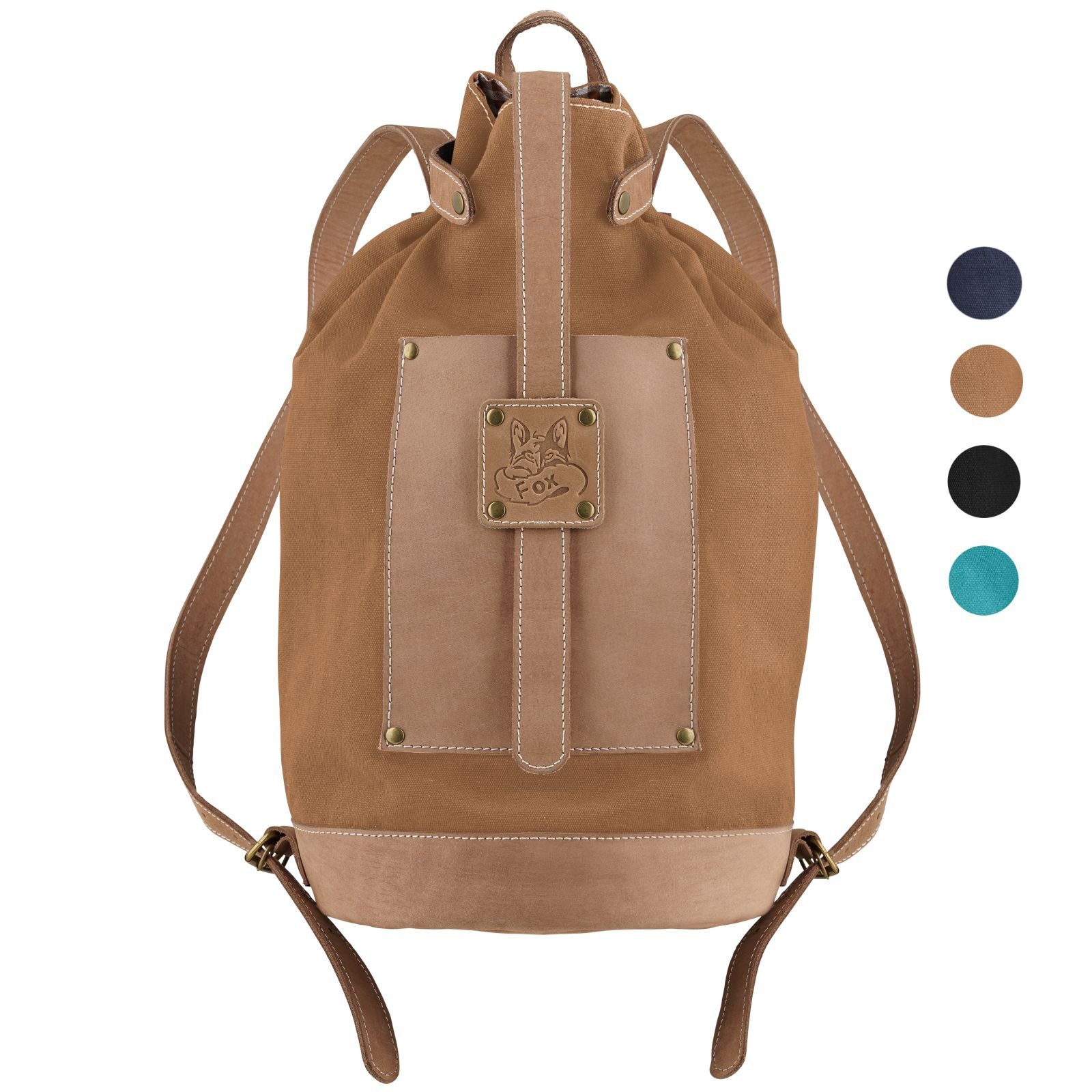 BLACK FOREST FOX Tagesrucksack Black Forest Fox OOS Canvas Rucksack 25L Cityrucksack mit Echtleder (1-tlg)