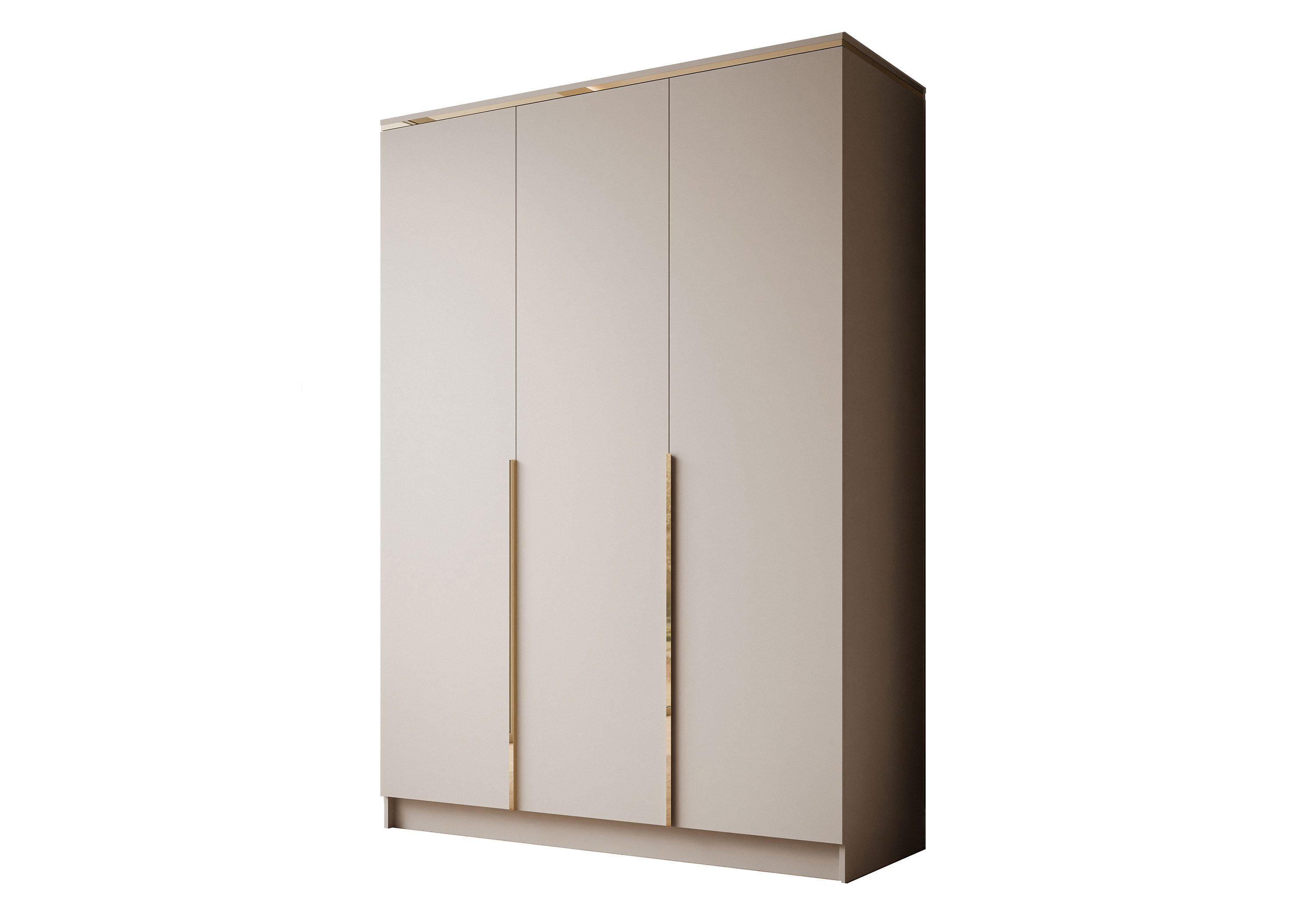 Lookway Kleiderschrank AURORA 3D KASCHMIR Drehtürenschrank mit 3 Türen (Kleiderschrank mit stilvoller Umrandung in Goldoptik) 150x213x55