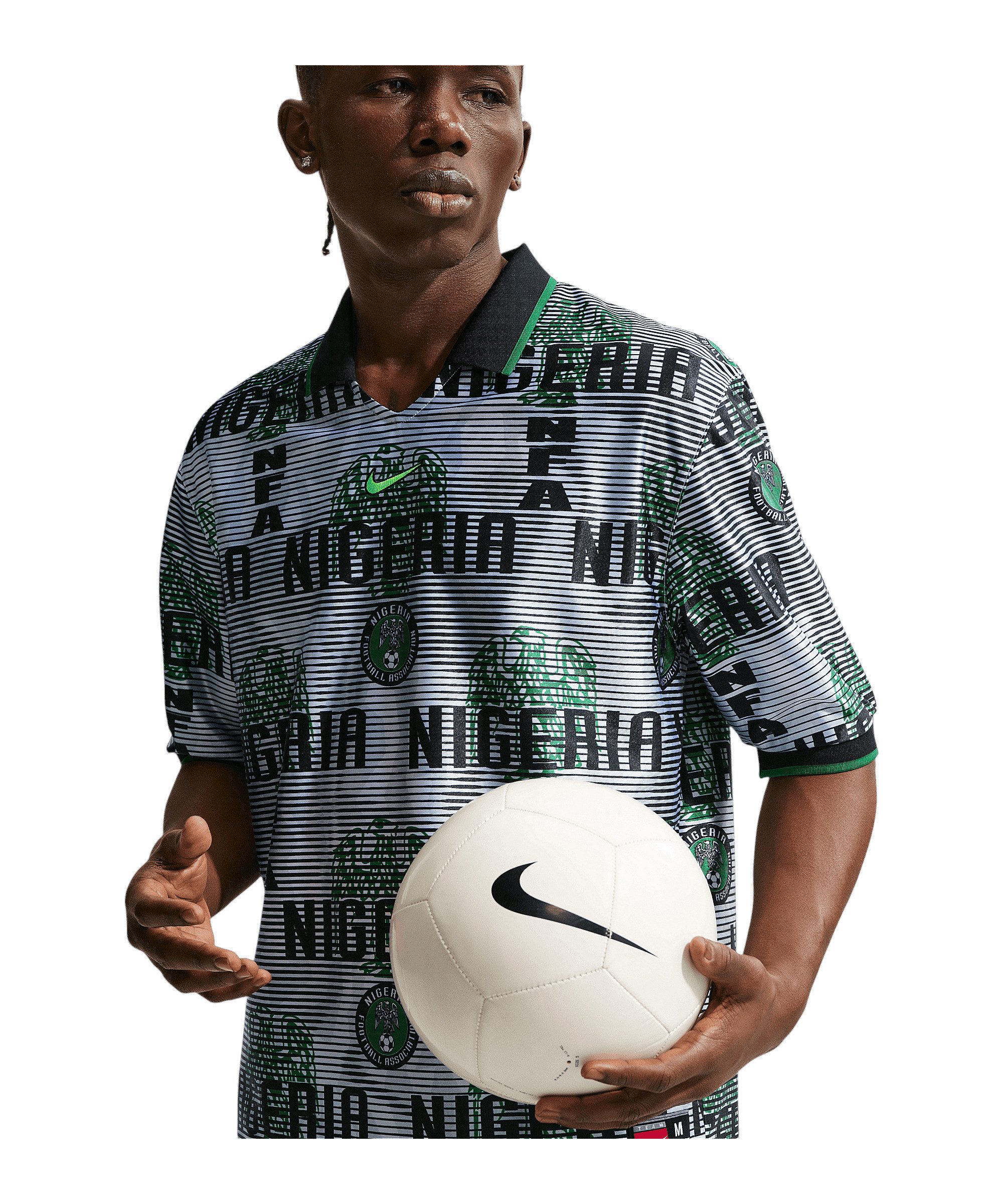 Nike T-Shirt Nike Performance NFF Nigeria Trainingsshirt Weiß Polyester