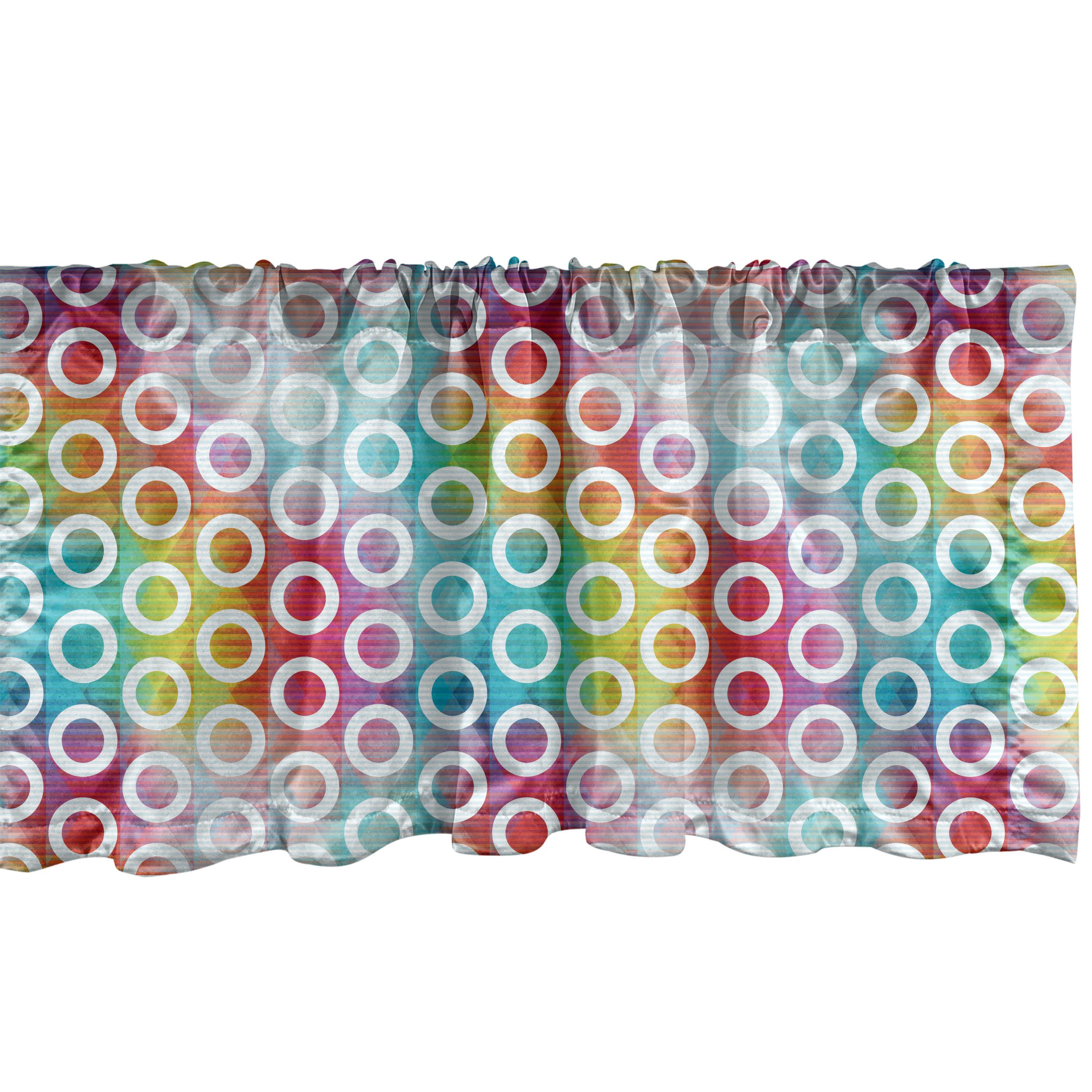 Scheibengardine Vorhang Volant für Küche Schlafzimmer Dekor mit Stangentasche, Abakuhaus, Microfaser, Digital Bunte Streifen